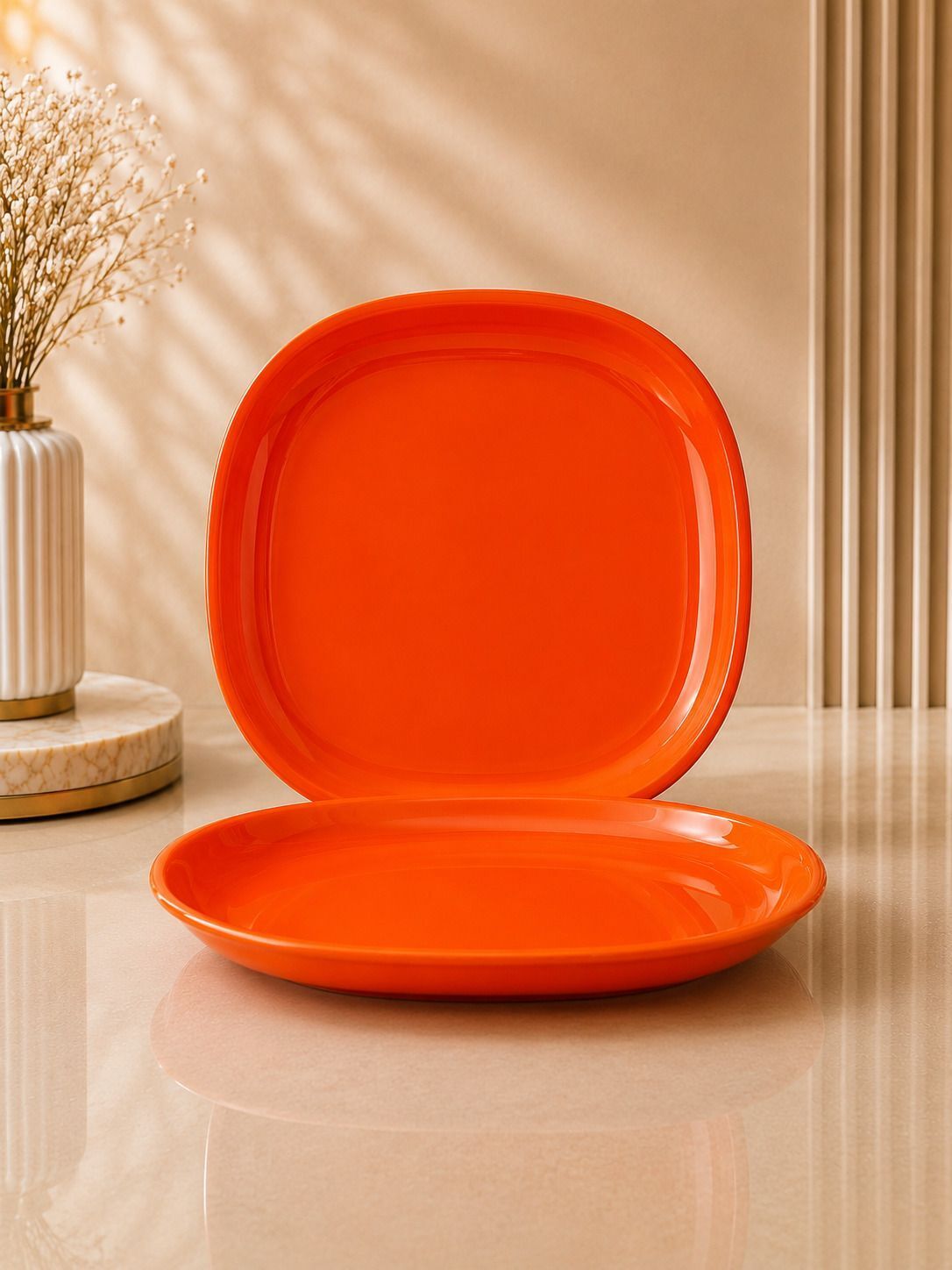 gepenterprises Orange 11 Inch Square Plastic Dinner Plate-picture-21