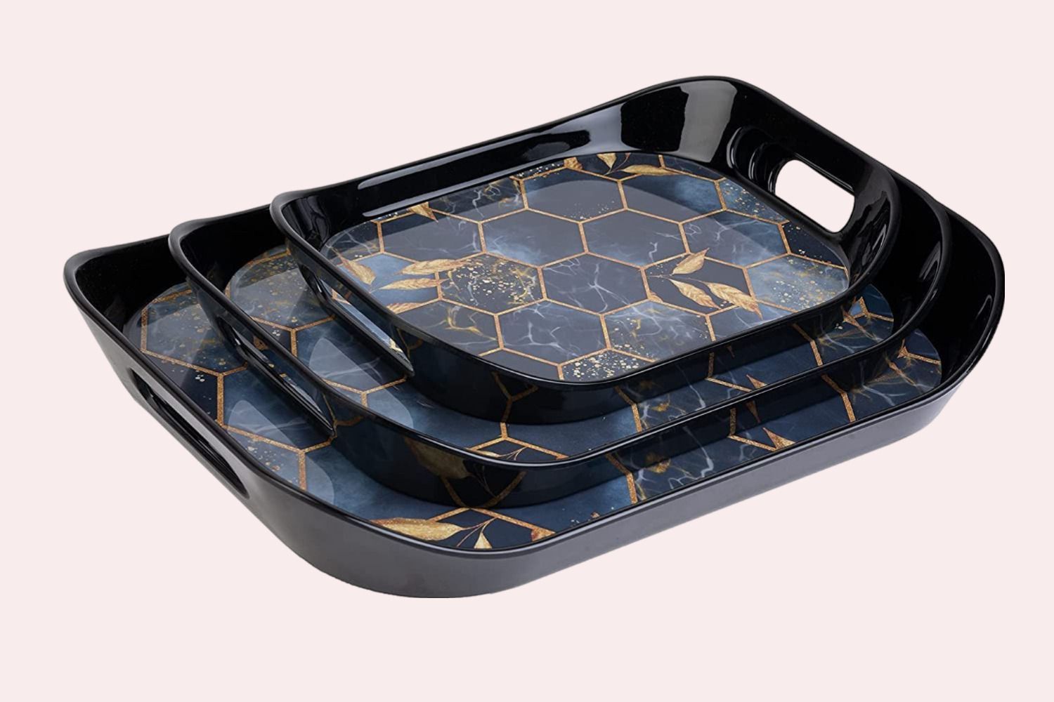flyup Modern Serving Tray Set of 3 Glossy Finish Tray-picture-18