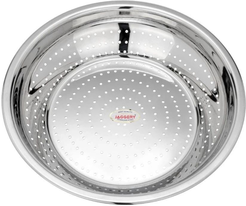 Stainless Steel Multipurpose Heavy gauge Hole Parat, Rice Strainer,Chalni Quarter Plate-image-23