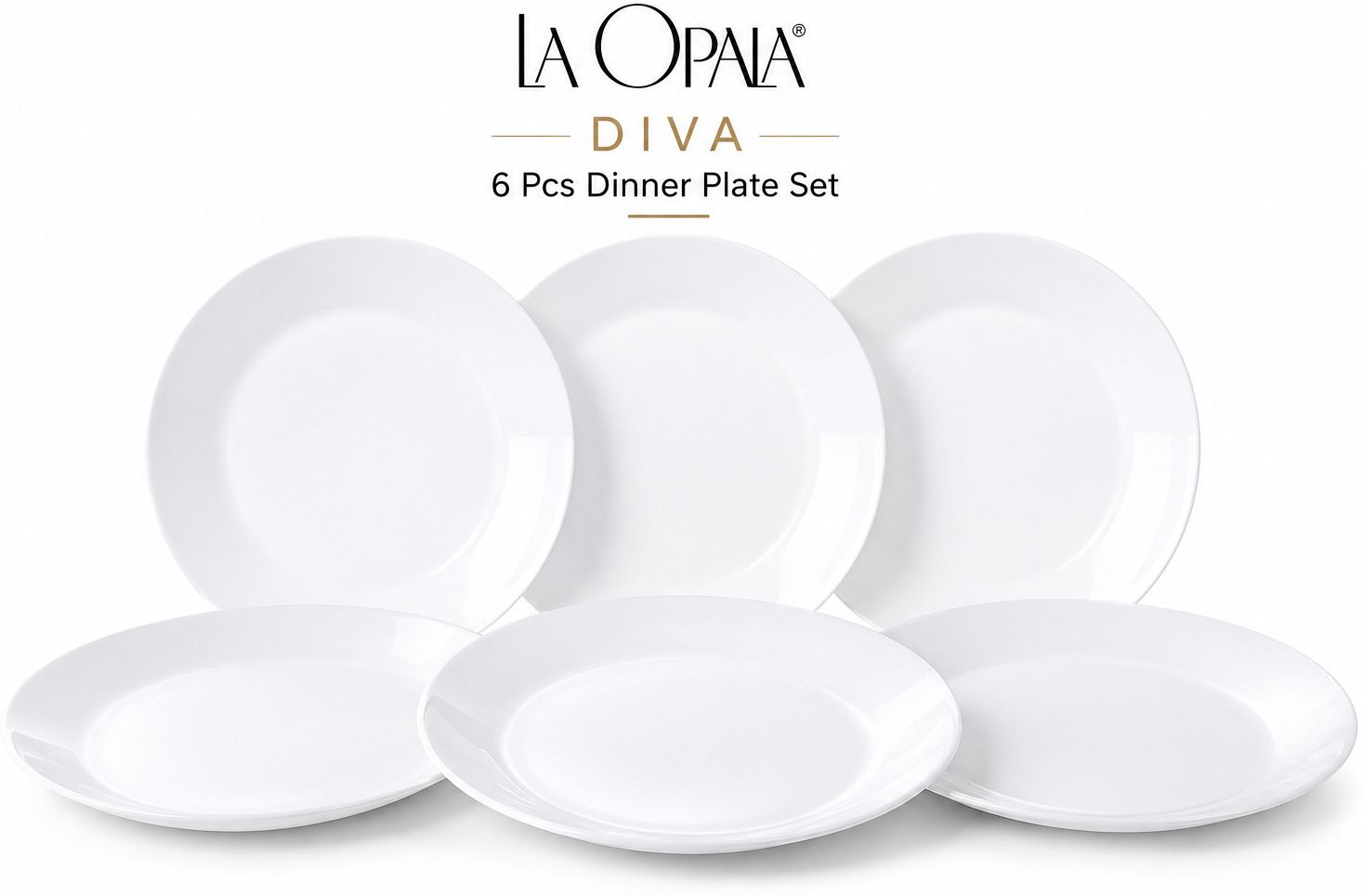 laopala Classique Sophisticated White Opalware Dinner Plates – Set of 6 Dinner Plate-picture-19