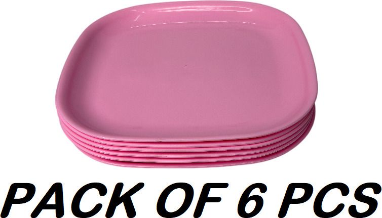 Pink Square Plate 8 Inches Half Plate