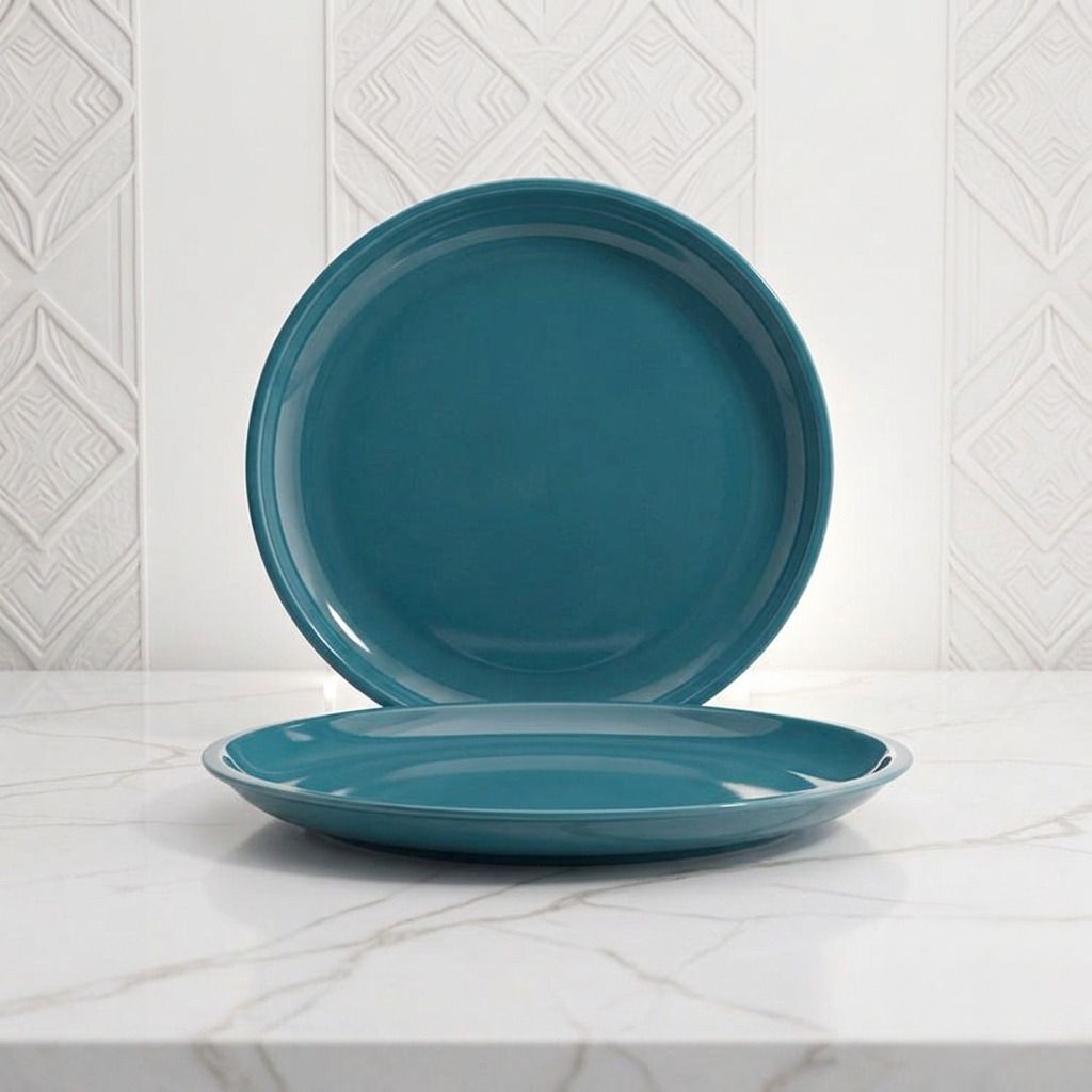 Food Grade Teal Round Plastic Full Plate 11 Inch Dinner Plate-image-27