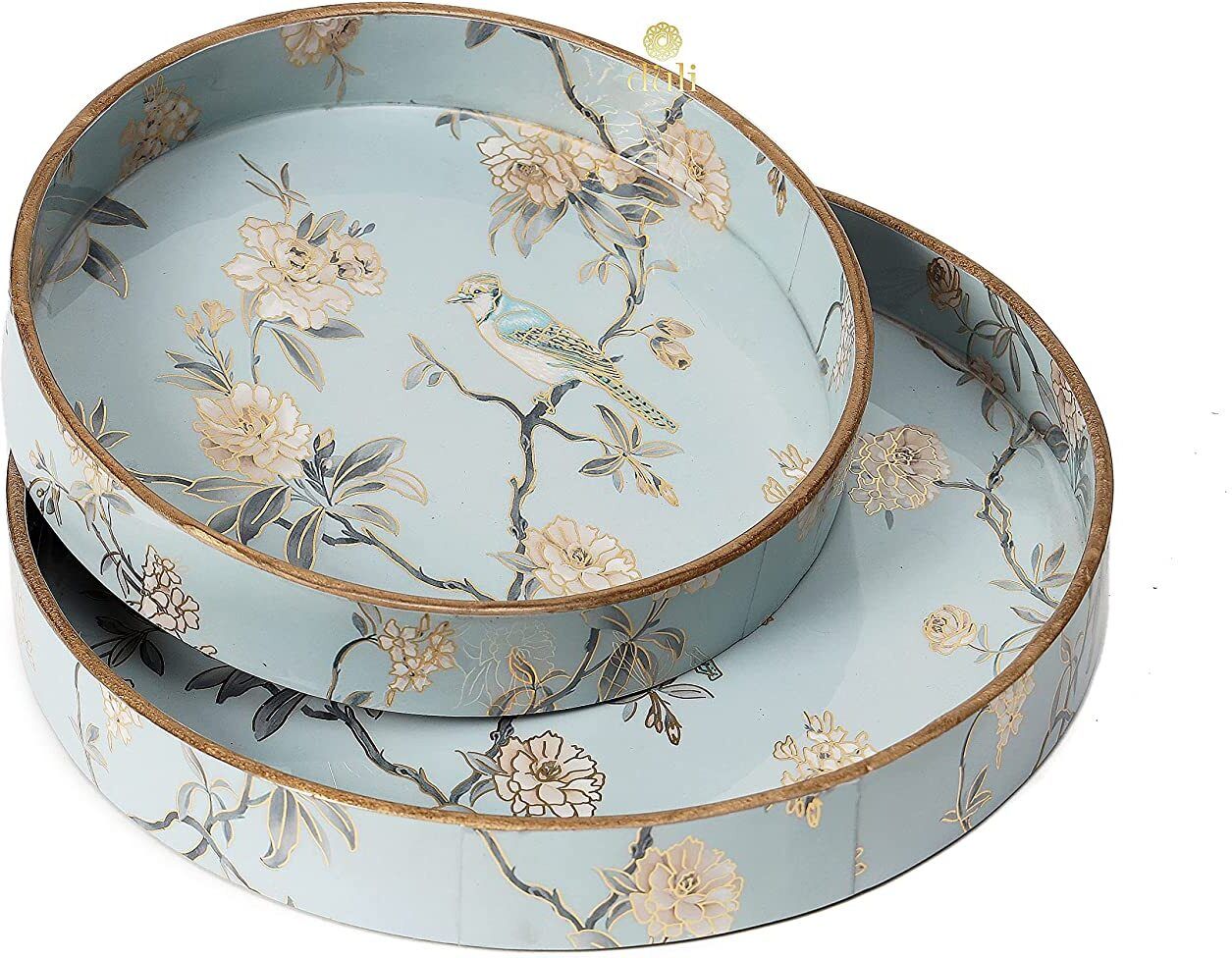 Set of 2 Big Round Decorative Serving Tray for Diwali & Festive Gifts Tray-image-26