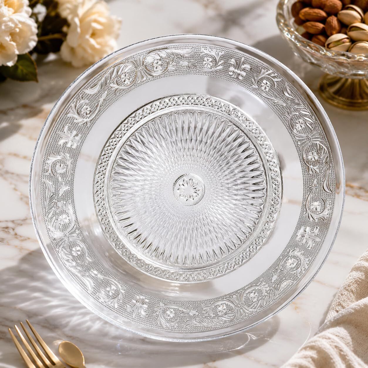 catliyer 6 Inch Dinner Plate, Salad Fruit Pasta Snacks Tray Crystal Decoration Quarter Plate-picture-15