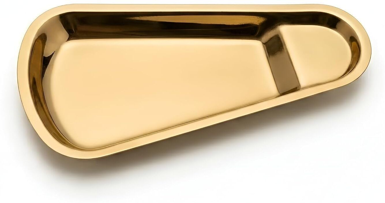 samusagya Golden Snack Serving Dish with Spoon Holder Tray-picture-14