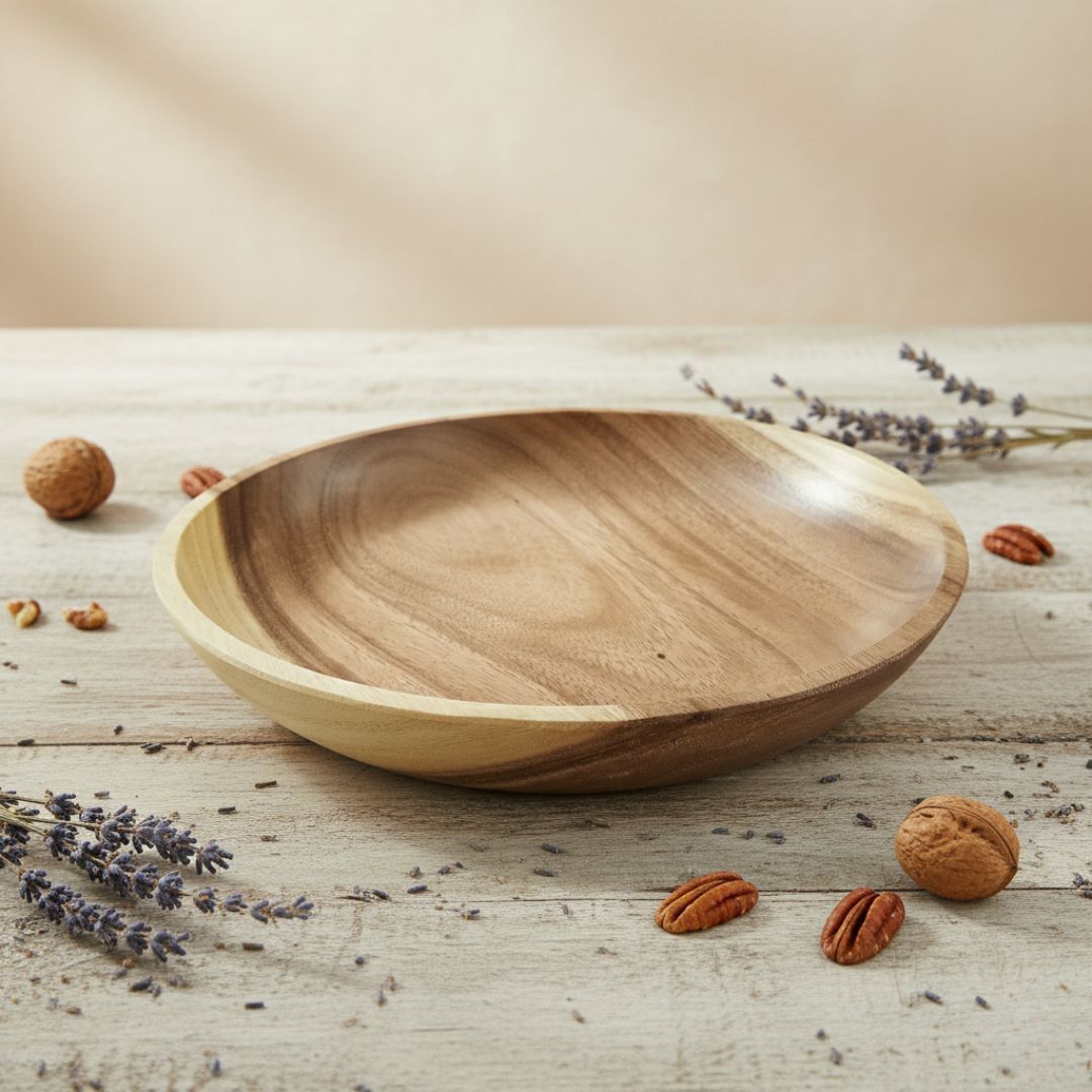 sahi cart Wooden Handmade Serving Plate for Dining Table Serving Snack Platter 25 CM Tray Tray Serving Set-picture-21