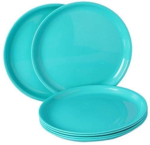 Gloss Finish Microwave Safe Full Plates For Home and Restaurant (28 cm) Green Dinner Plate-image-4
