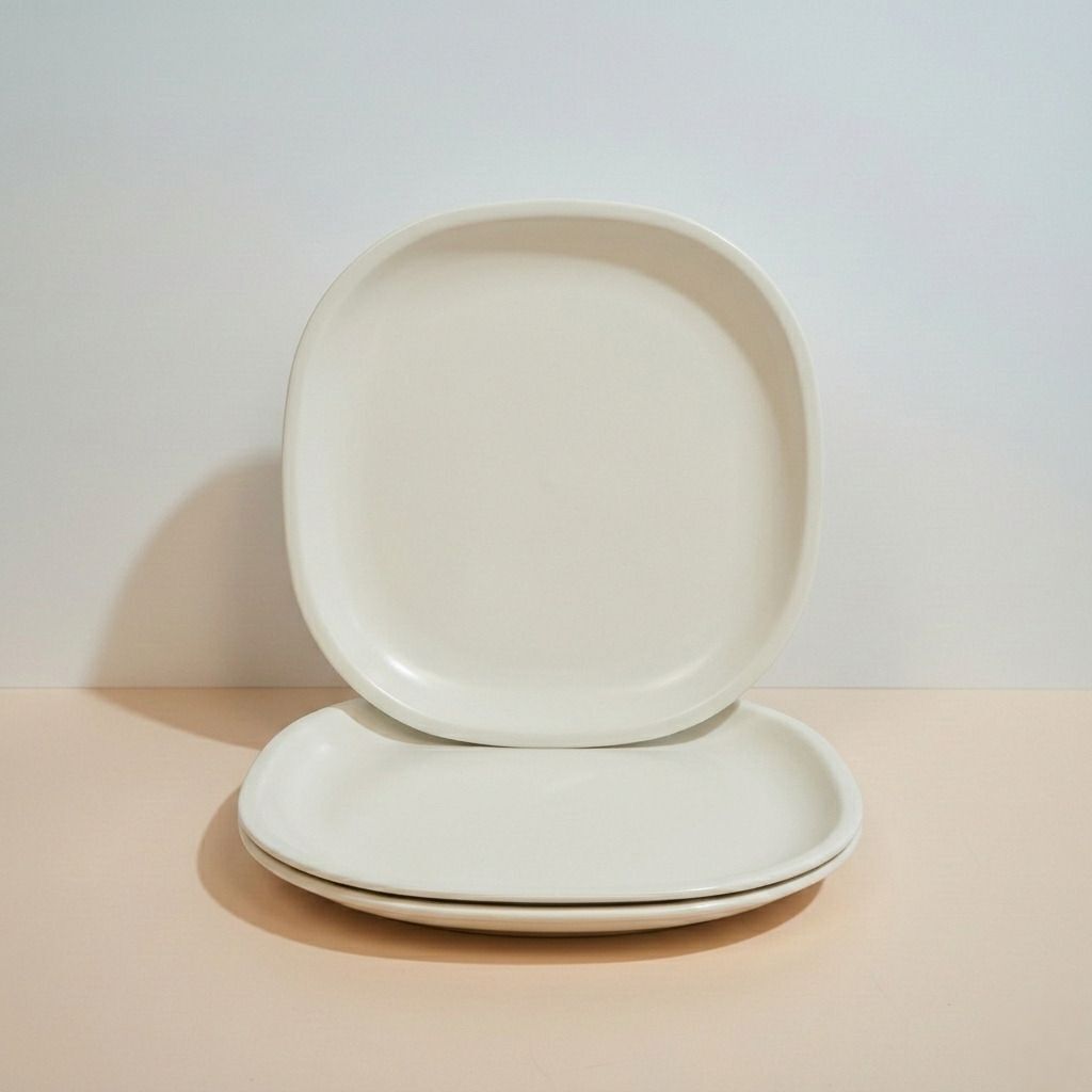 gepenterprises GULAAB Plastic Plate Off White -Set Of 03 | Safe Snack Full Plate Rice Plates-picture-30