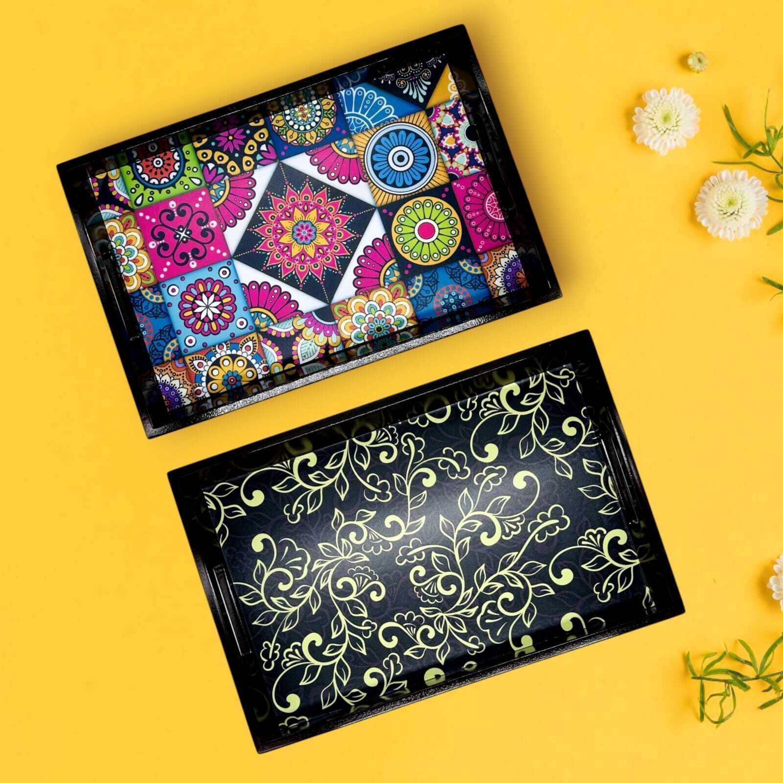 angiira handicrafts Wooden tray set of 2 Serving Tray|Multipurpose Tray AHS-TRAYAHS0008_1310_1407 Tray-picture-23