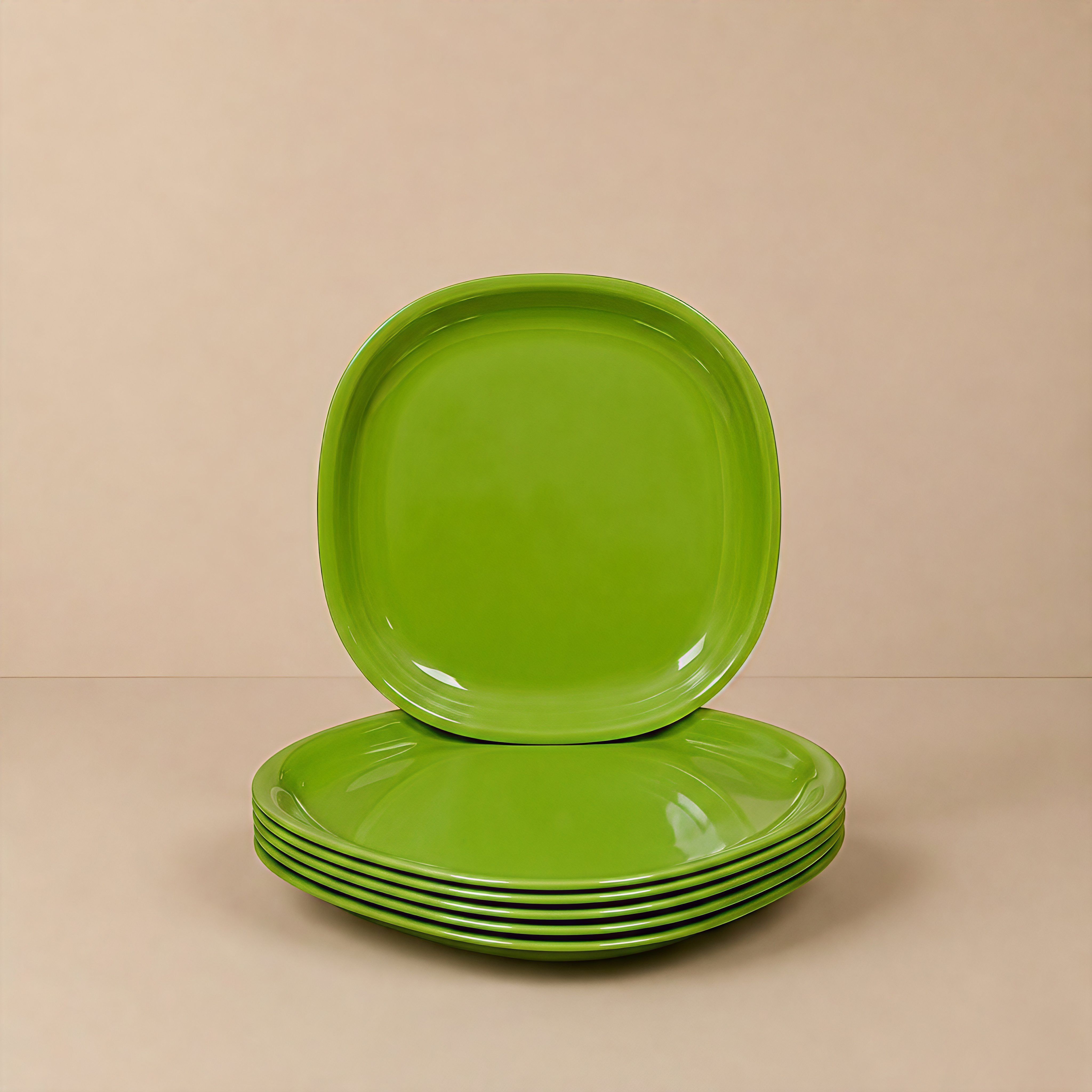 gepenterprises Green 11 Inch Square Plastic Half Plate-picture-30