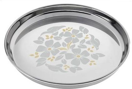 Stainless Steel Classic Designer Thali – 27cm Dinner Plate Khumcha Dinner Plate