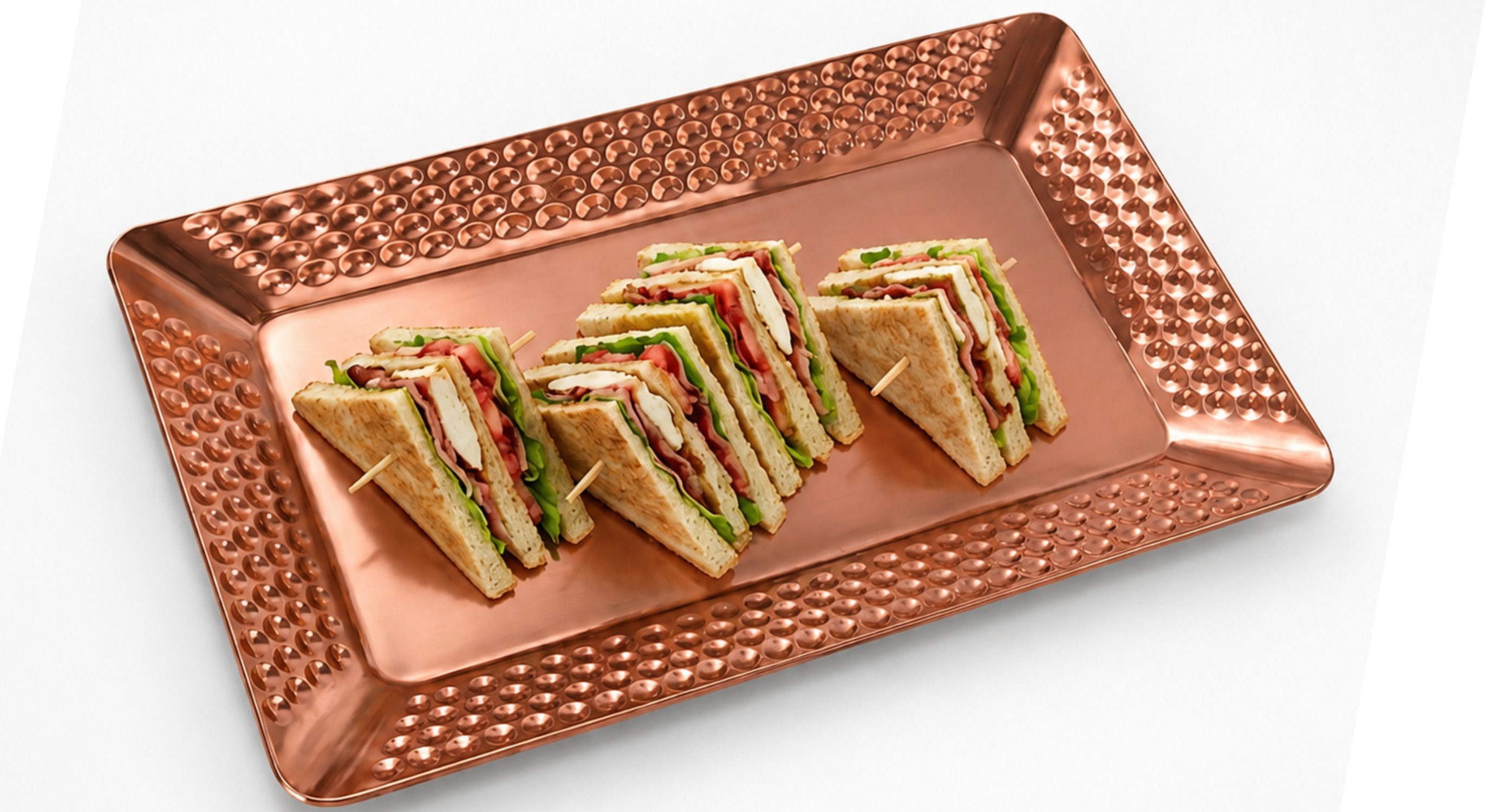 valajogi Steel Rose-Gold Serving Tray for Snacks & Drink Appetizers Decorative Platter Tray-picture-46
