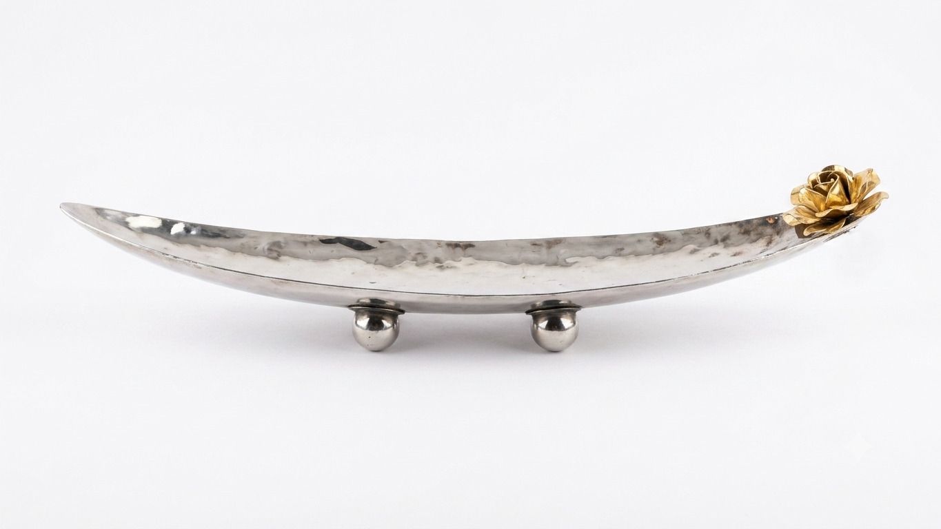 dexnex Clasic Hammered Metal Festive Gifting Tray for Dry Fruit Pooja Wedding & Diwali Tray-picture-20