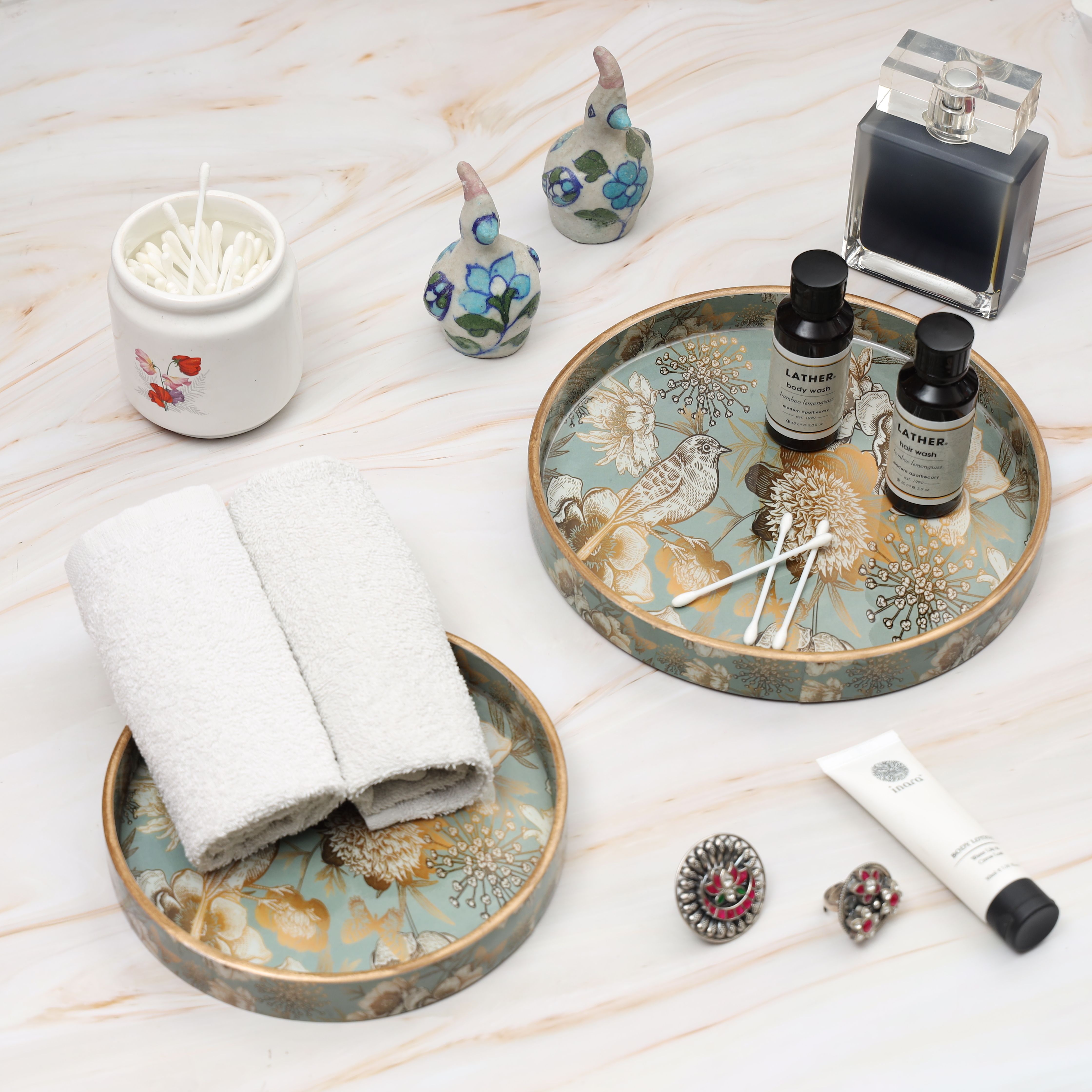 Set of 2 Round Decorative Tray for Home-Kitchen Tray & Festive Gifts Tray-image-25