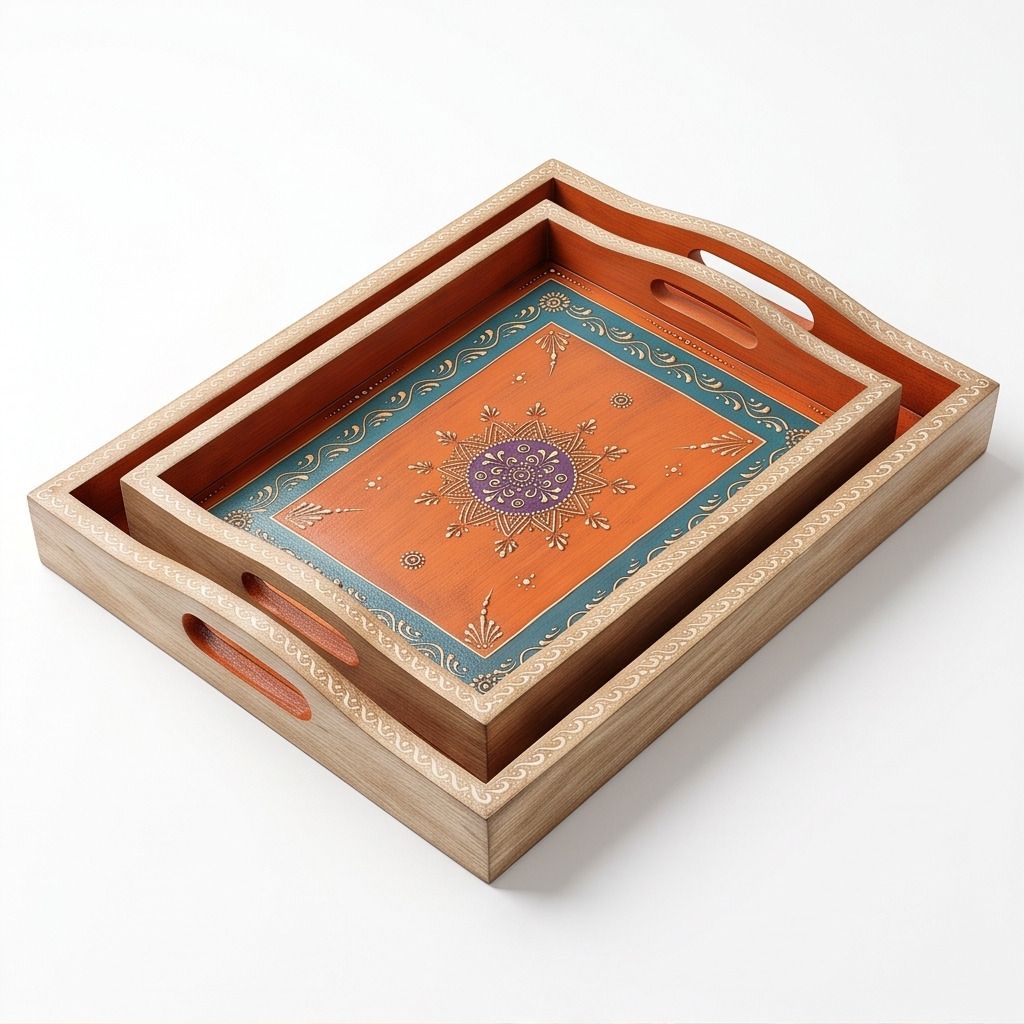 Designer Wooden Serving Tray for Kitchen and Home Decor Tray-image-16