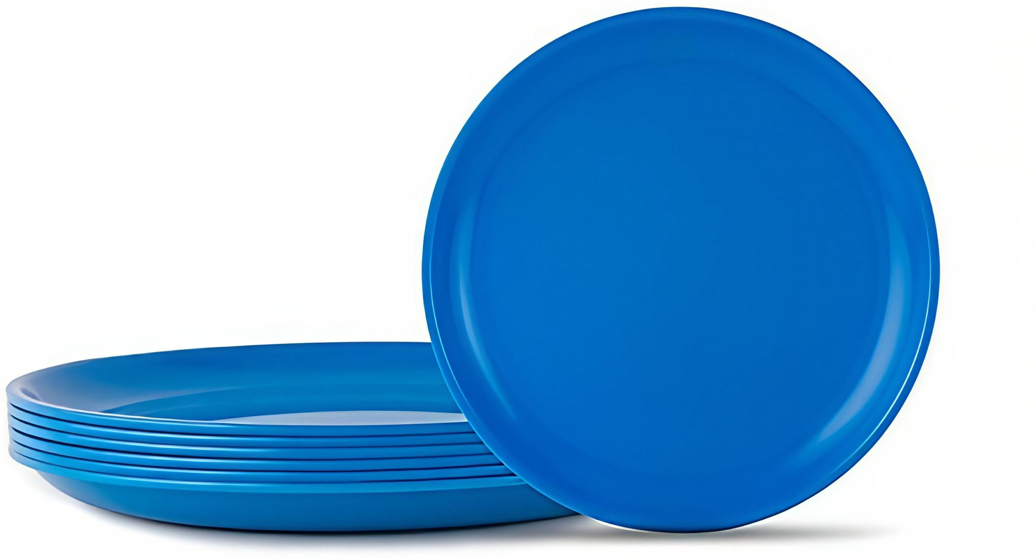 Dark Blue 11 inches Round Plastic Dinner Plate-image-42