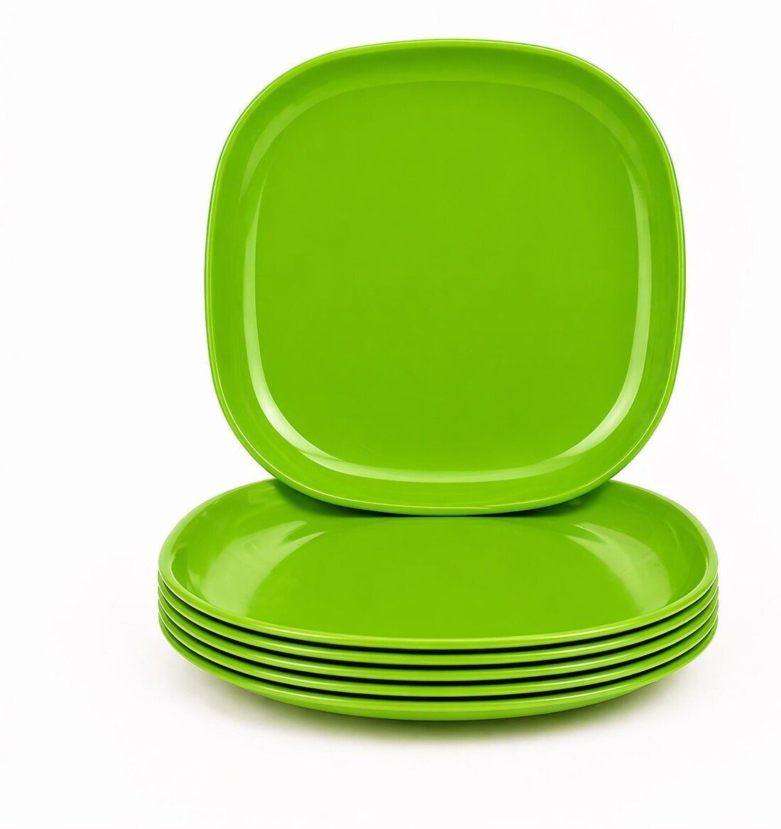 Green 8 Inch Square Plastic Half Plate-image-14