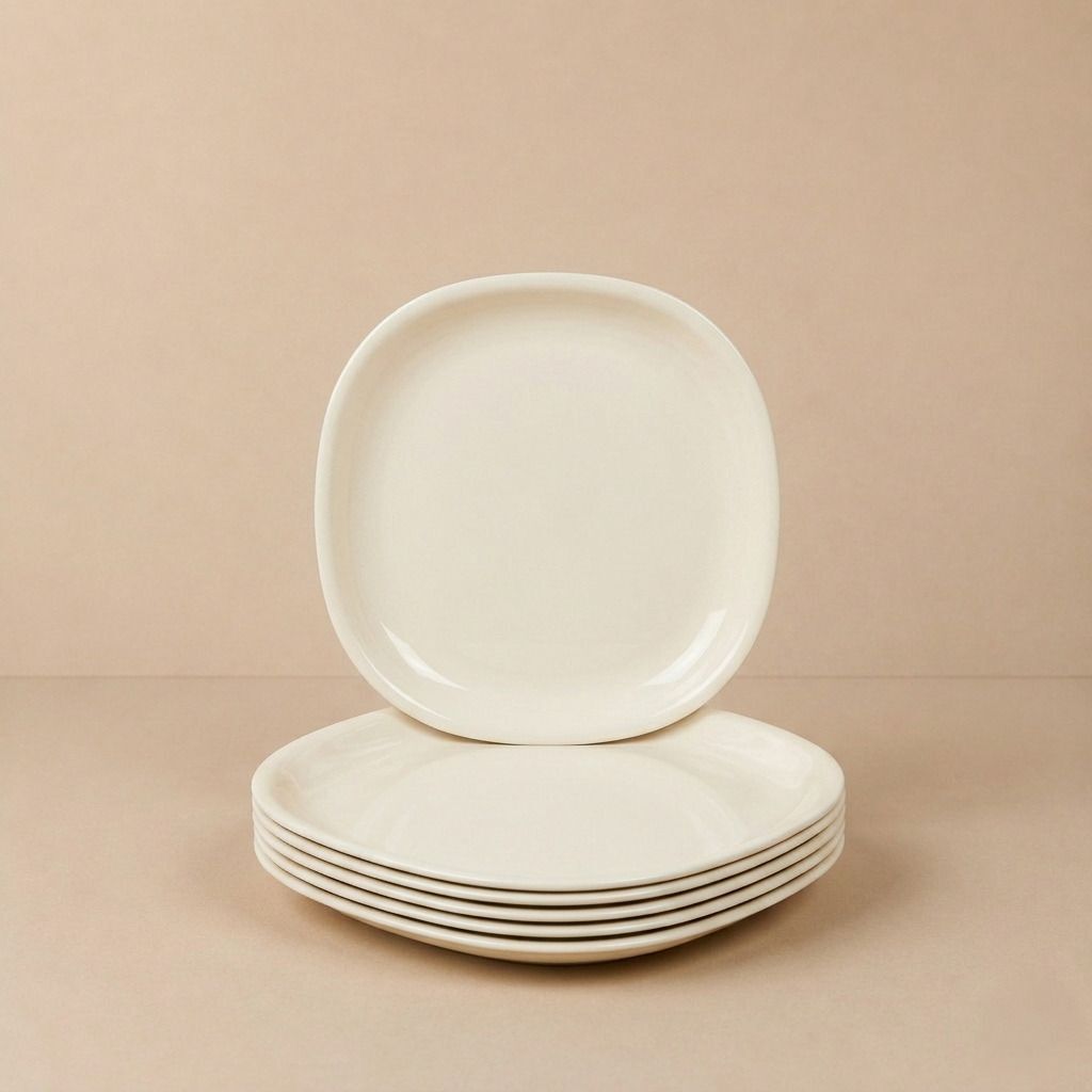 gepenterprises Off White 11 Inch Square Plastic Half Plate-picture-27