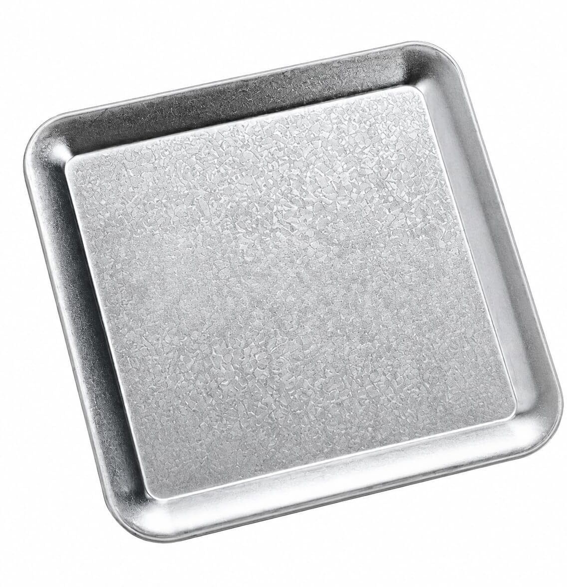 Square Retro Stainless Steel Snacks Plate Tray-image-2