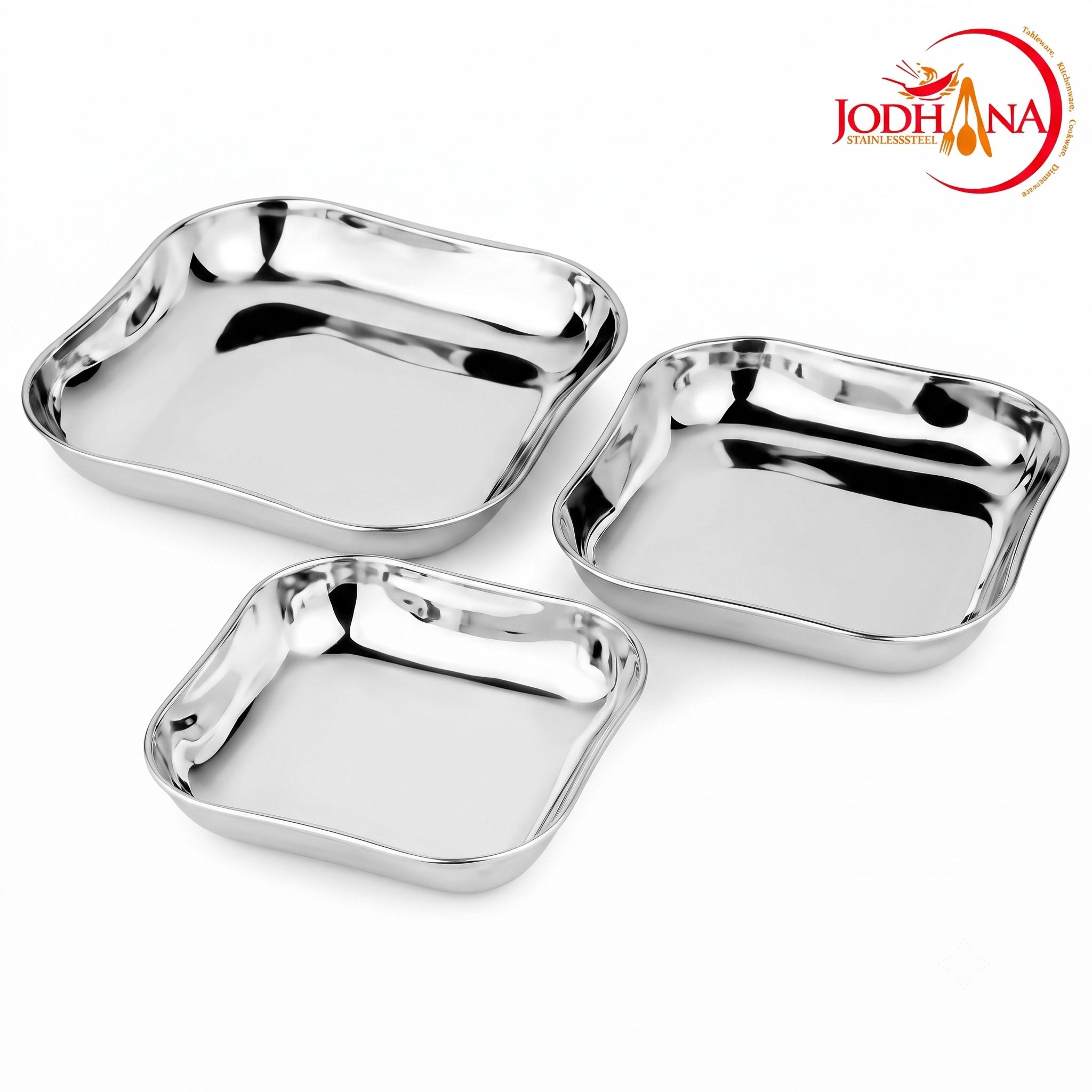 Steel Square Nasta Plate Set|Serving Tray for Breakfast,Evening Snacks,Desserts Chip & Dip Tray-image-35