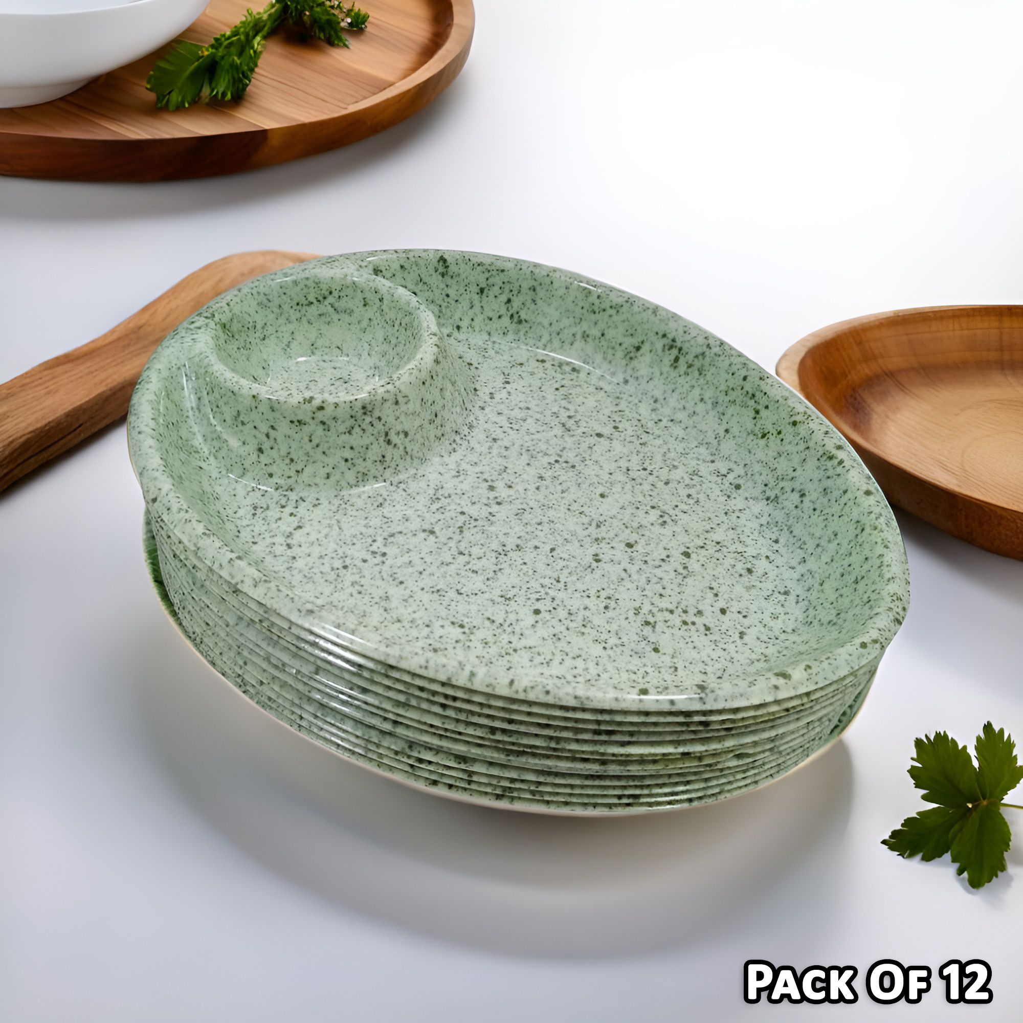 (Pack of 12) Melamine Designer Snacks Platters-Perfect For Serving Snacks. Quarter Plate