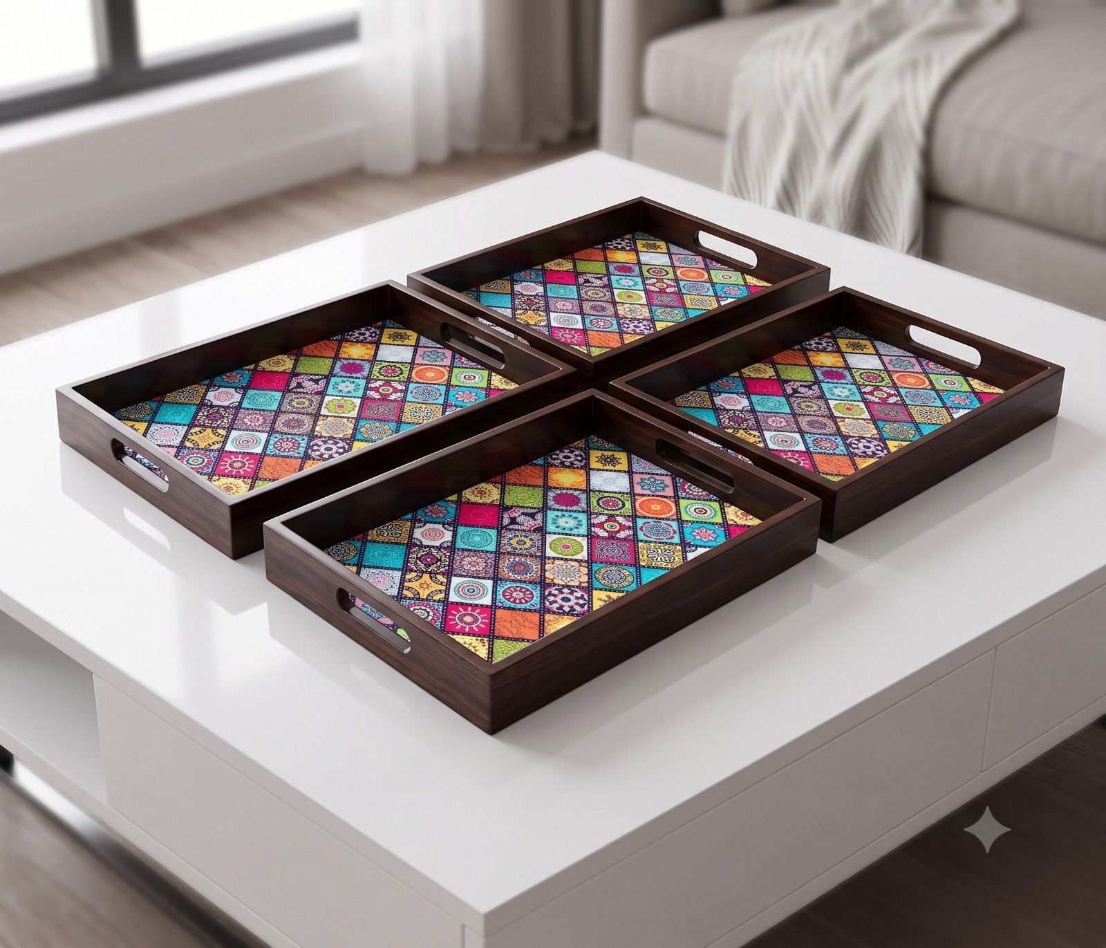 Elegent Wooden serving tray EB-4SER.TRAY06 Chip & Dip Tray-image-49