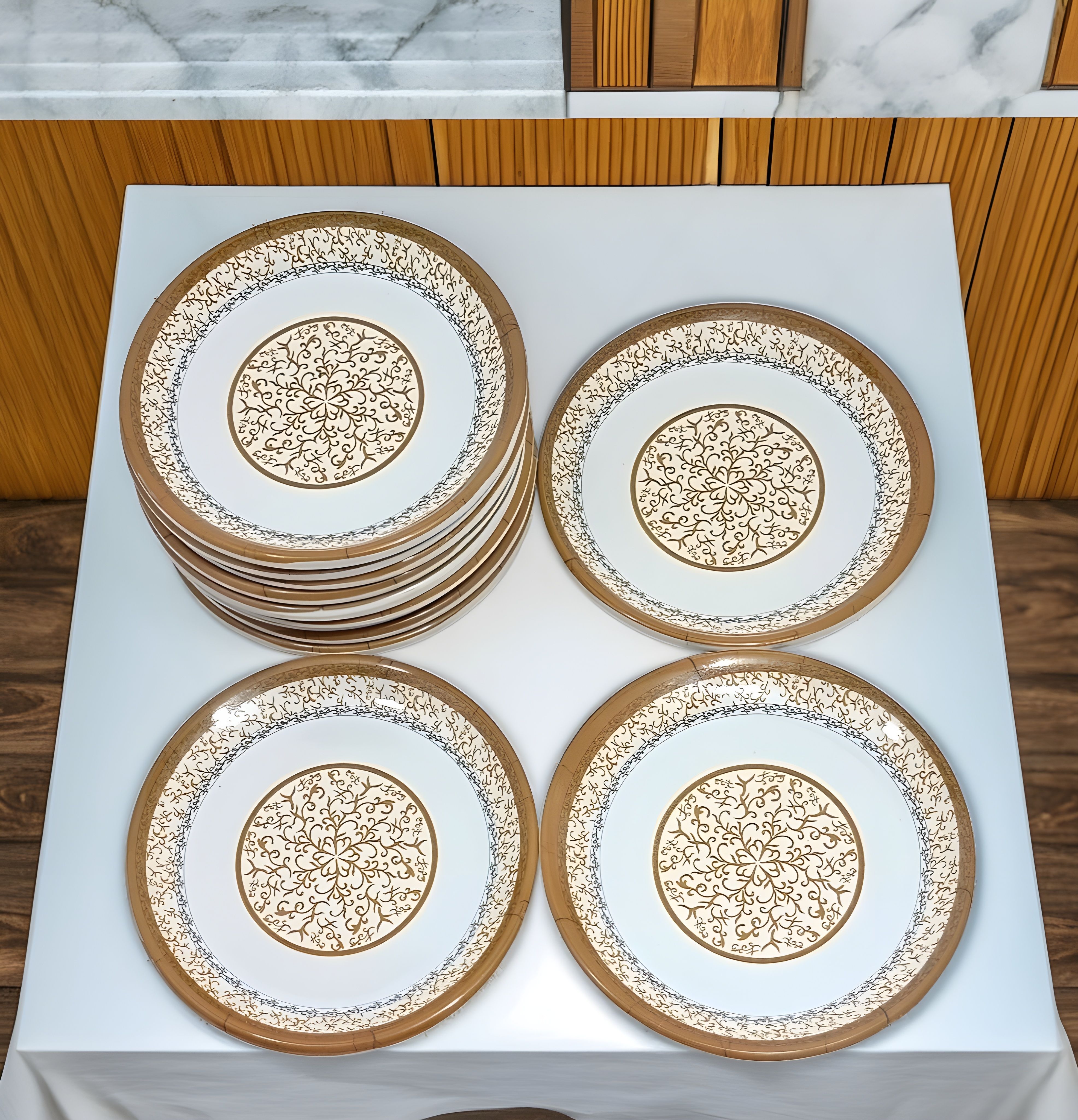 Melamine Small Quarter Plate Set of 12- Perfect for Dining, Serving and Kitchen Quarter Plate
