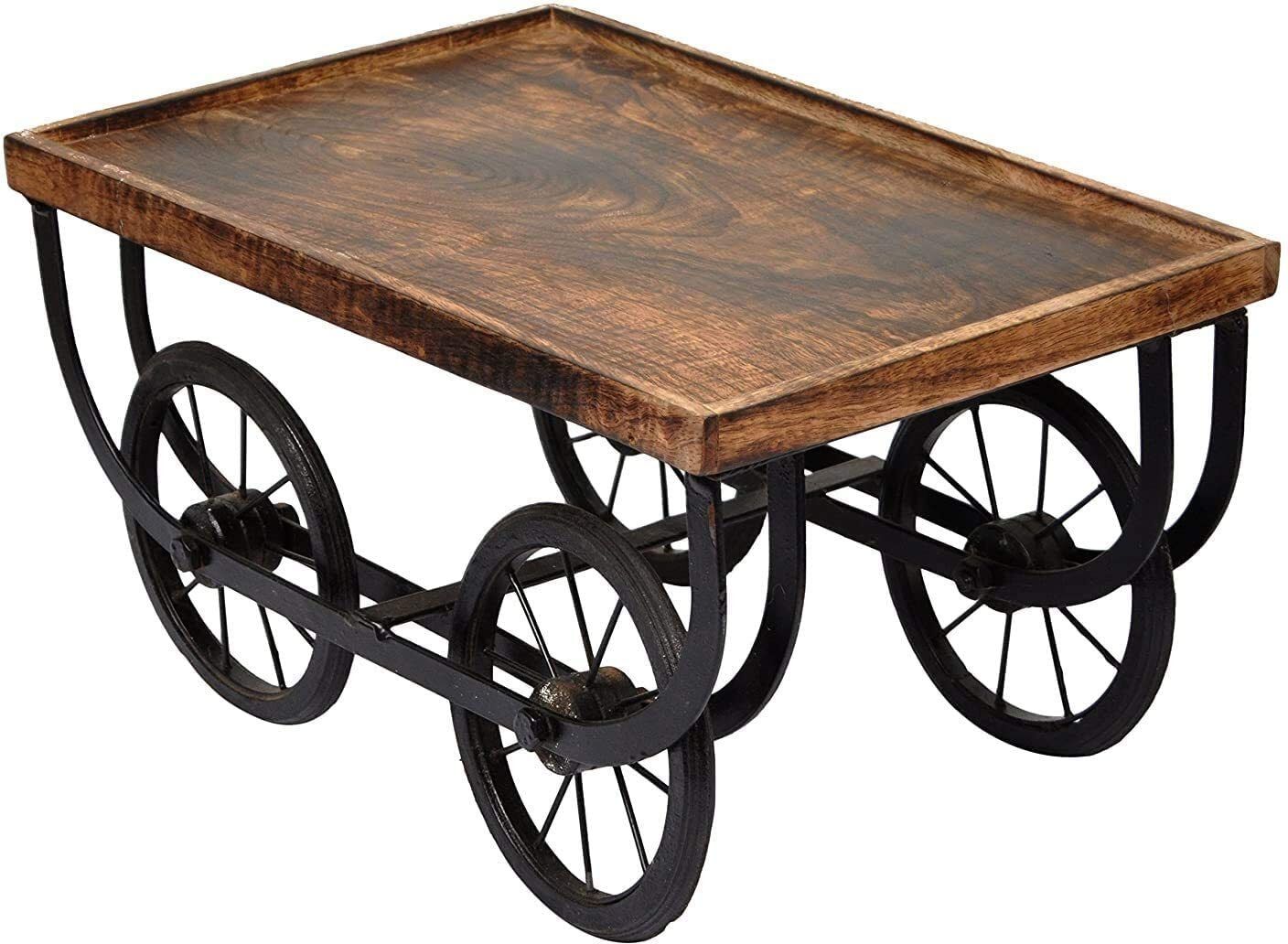 Wooden Iron wheel tray Tray-image-41