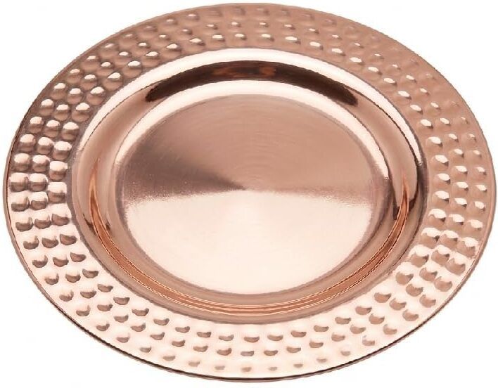 samusagya Hammered Finish Rose Gold Serving Tray Tray-picture-19