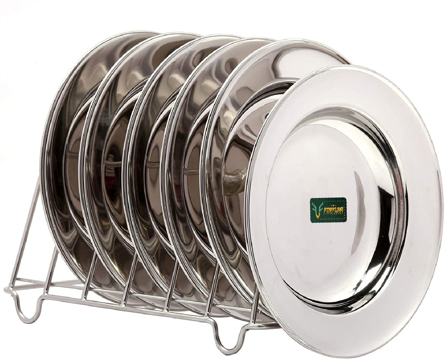 Stainless Steel Plate Set of 6 | Soup Dinner Plates | Steel Plates Combo Pack Dinner Plate-image-10