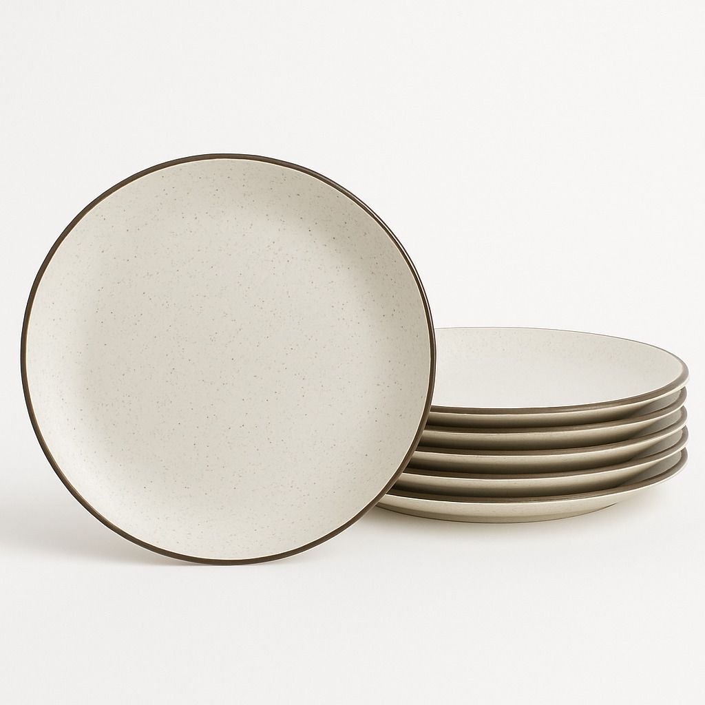 White Ceramic Full Dinner Plate Set of 6 Dinner Plate-image-43