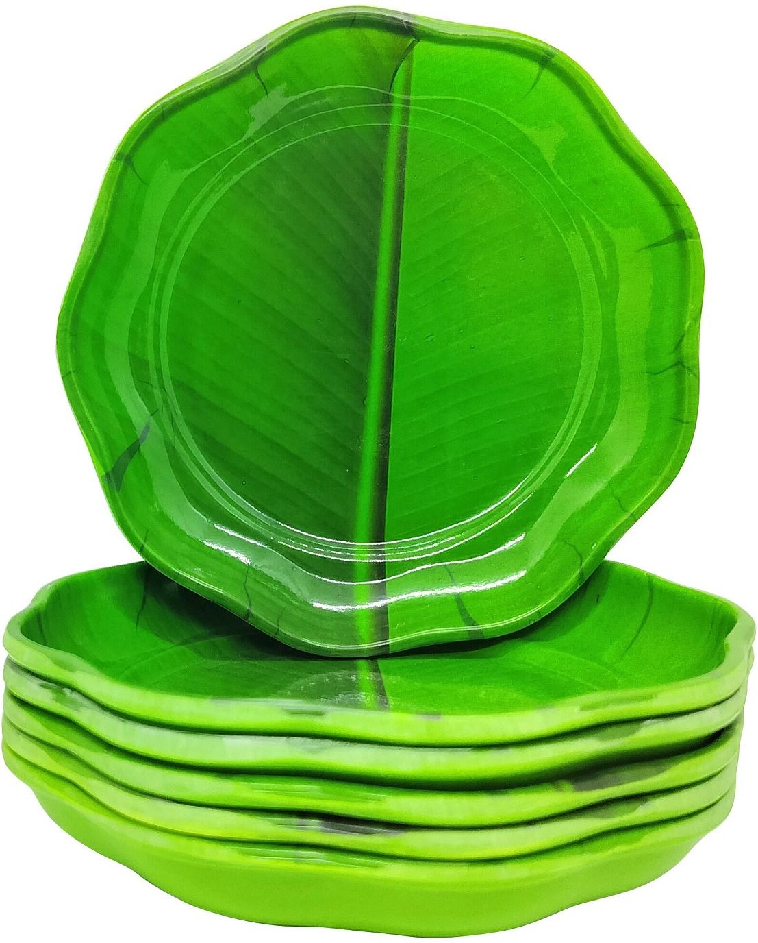 laserbot SAUCCER Banana Leaf SNAKE SERVING Ice Cream Starters Serving Melamine (6" Inch) Quarter Plate-picture-8