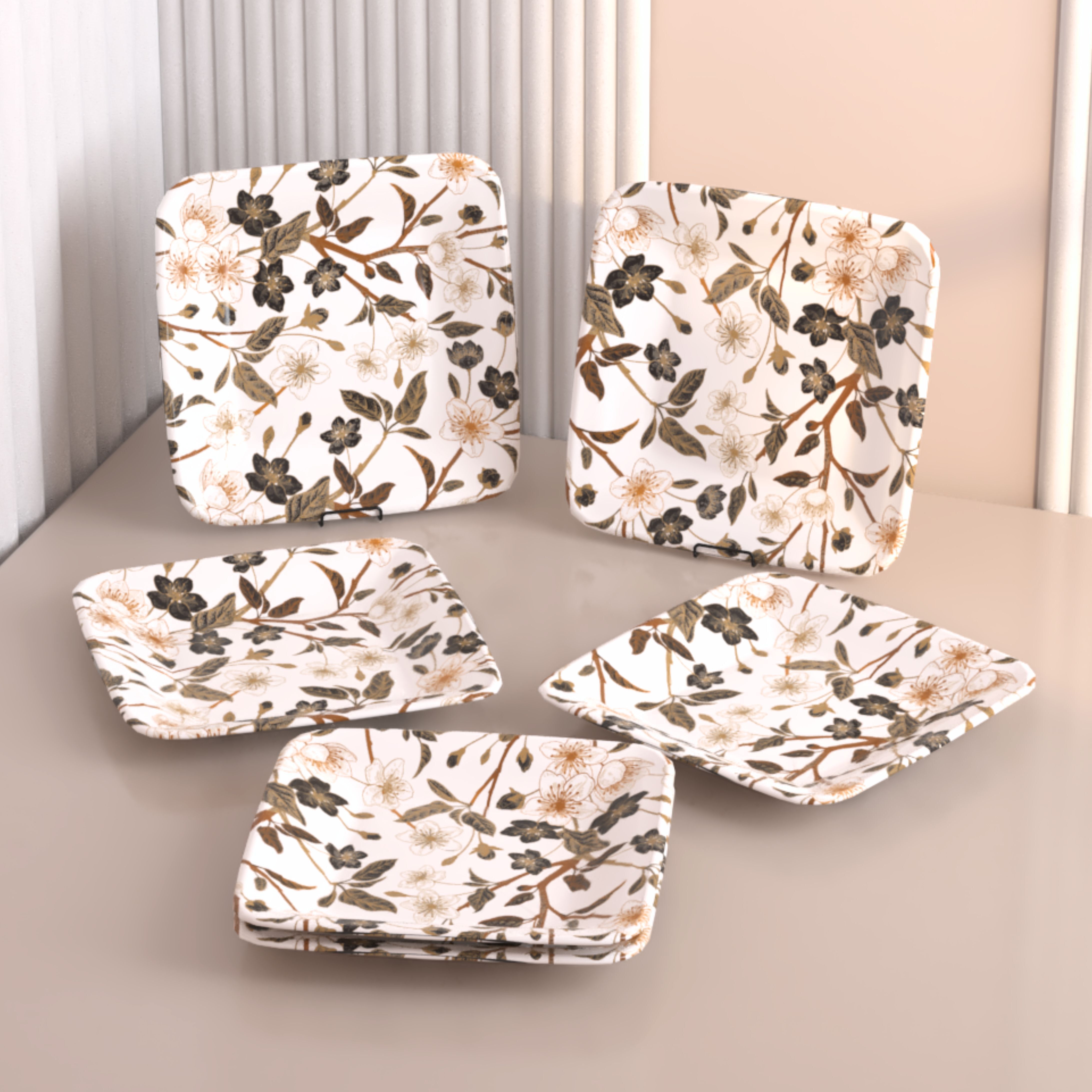 Bliss Wavy Daze Melamin Side Plates Set for Serving Snacks, 7 Inches Quarter Plate-image-22