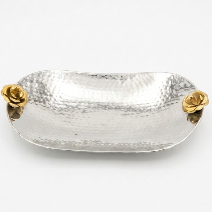 Hammered Metal Festive Gifting Tray for Dry Fruit Pooja Wedding & Diwali Tray-image-19