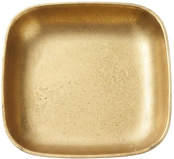 Retro Gold Finish Stainless Steel Square Serving Plate Tray-image-5