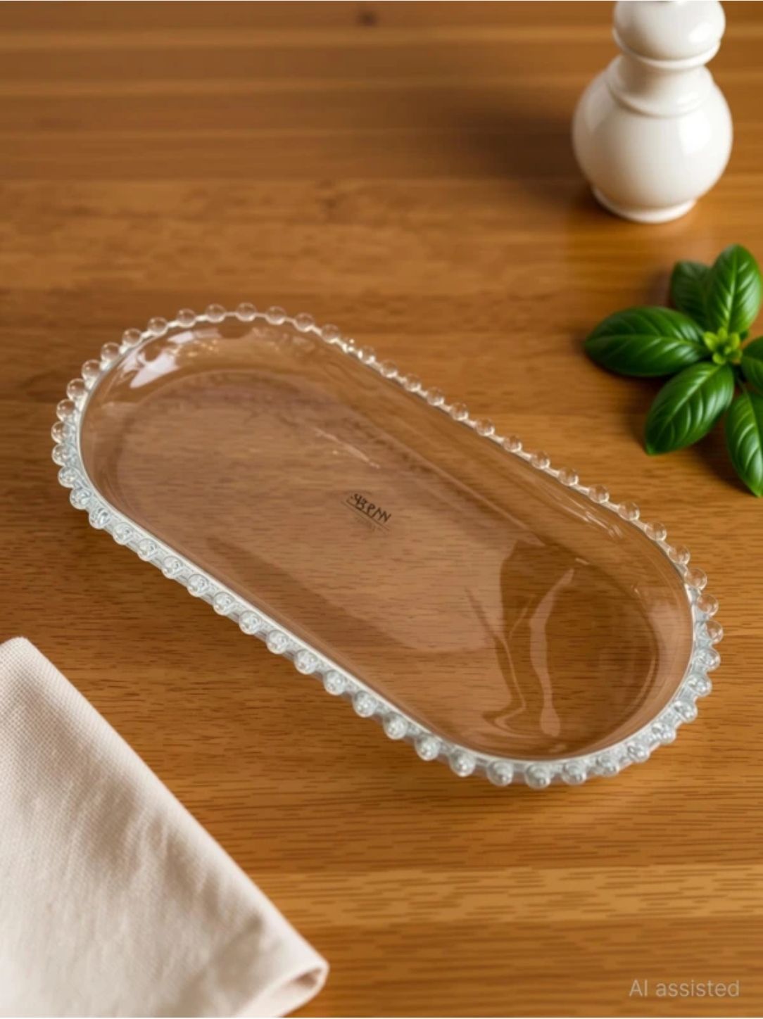 Crystal Clear Glass Oval Serving Tray Tray-image-16