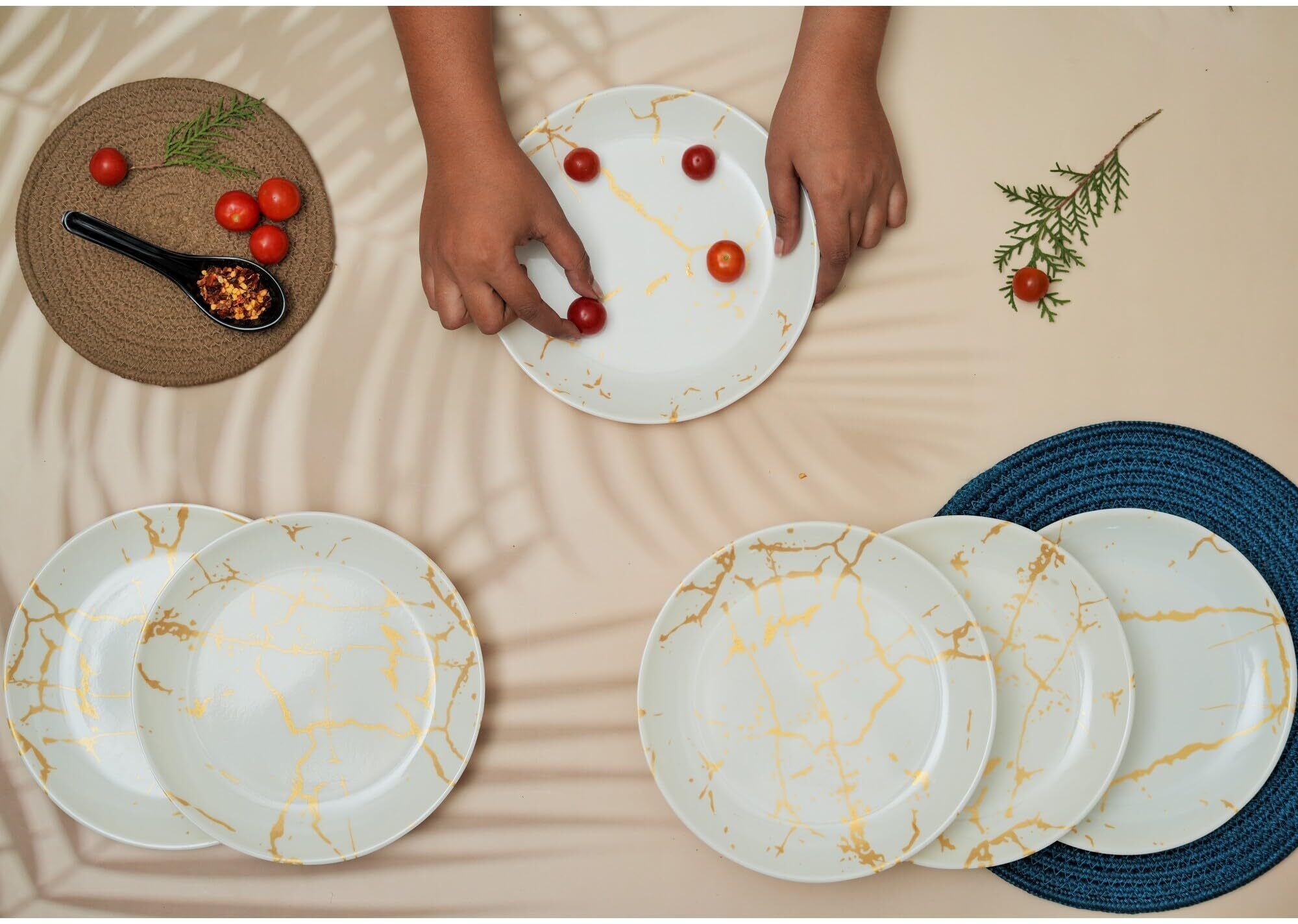 10.5 Inch Plates – Large Dinner Set for Microwave & Dishwasher Dinner Plate-image-5