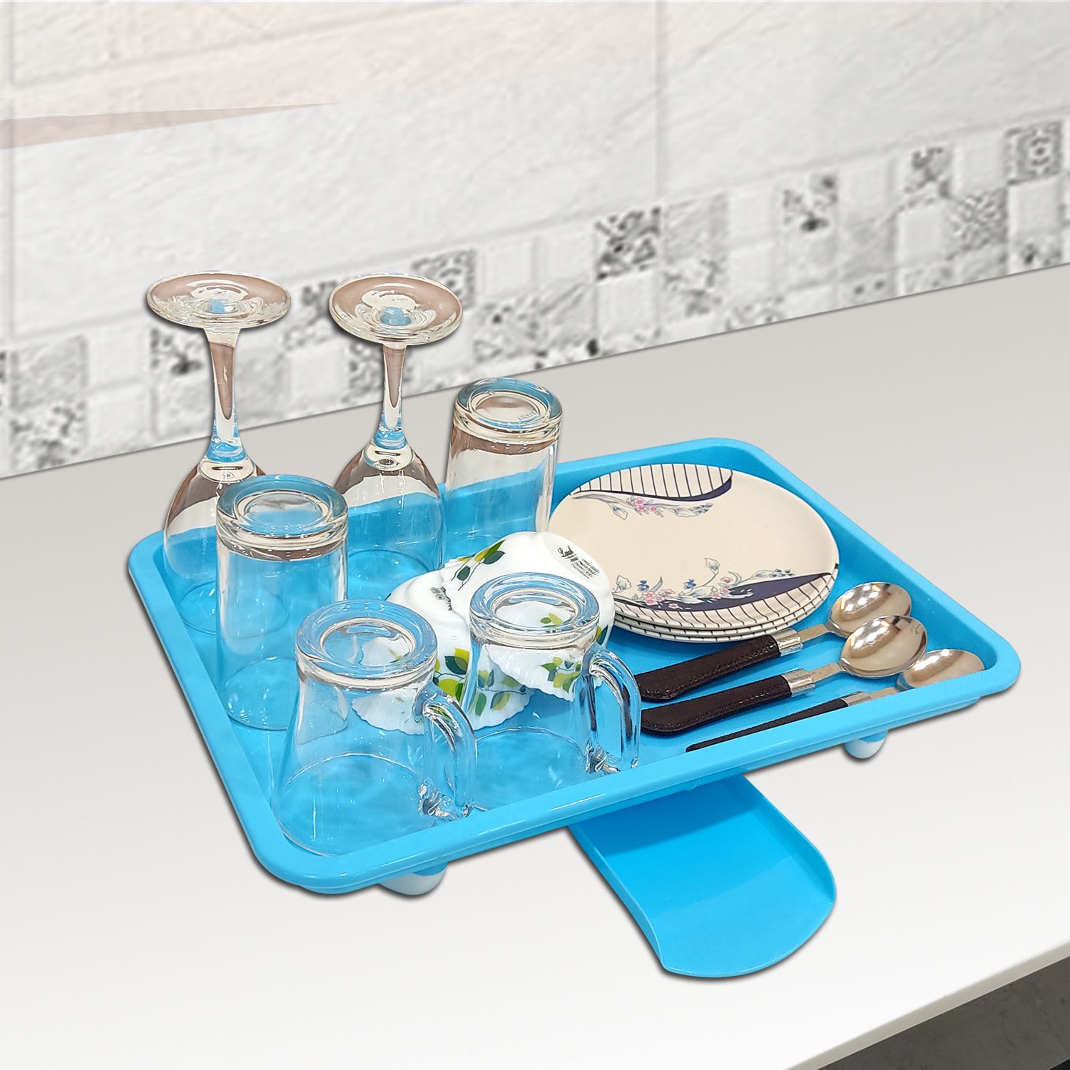 Plastic Tray (12X17 Inch) for Dish Drainer Basket/Dish Drainer Drip Tray Tray