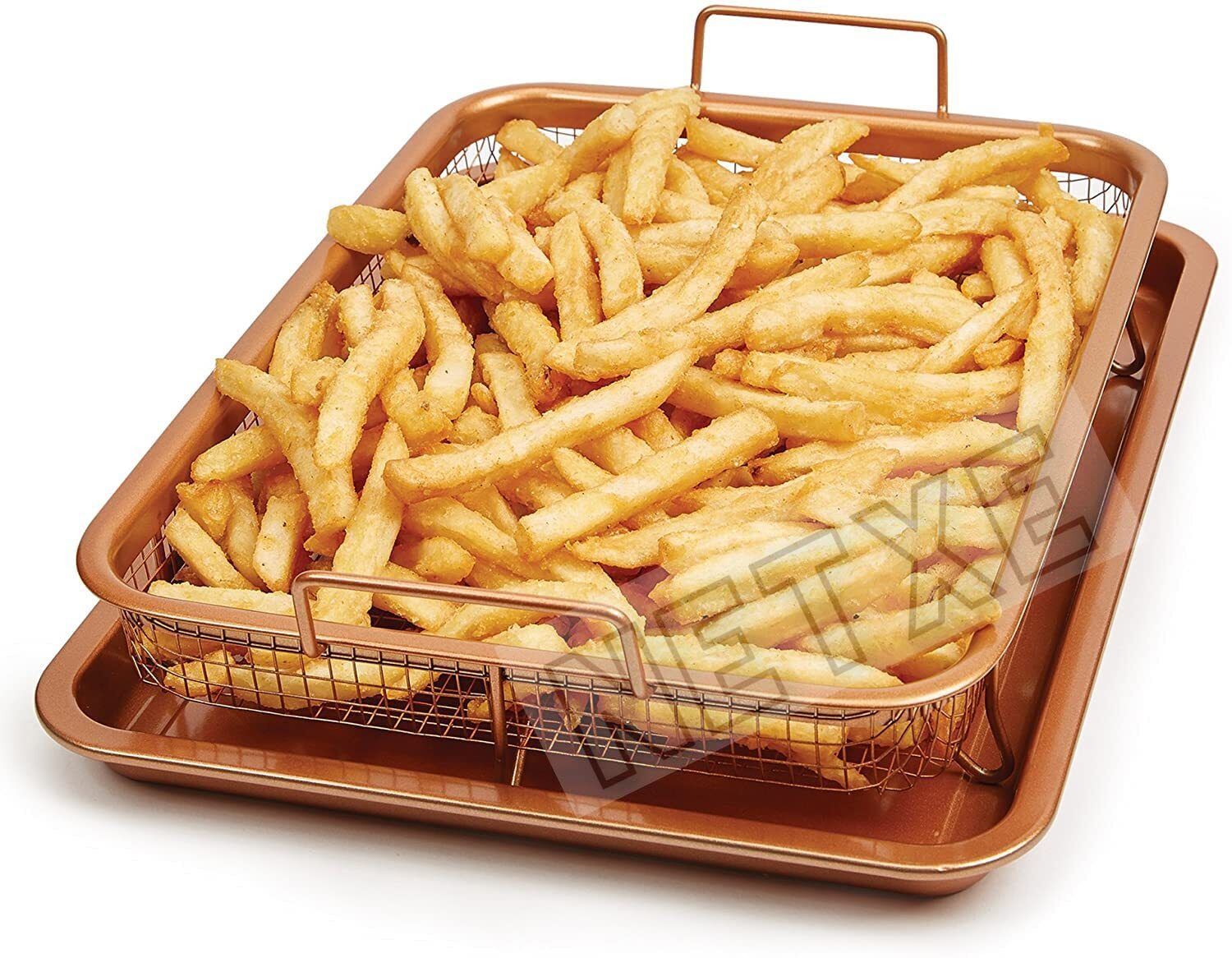 sgmsc Air Fry Crisper Basket Non Stick Grill Basket with Baking Pan for Kitchen Tray-picture-28