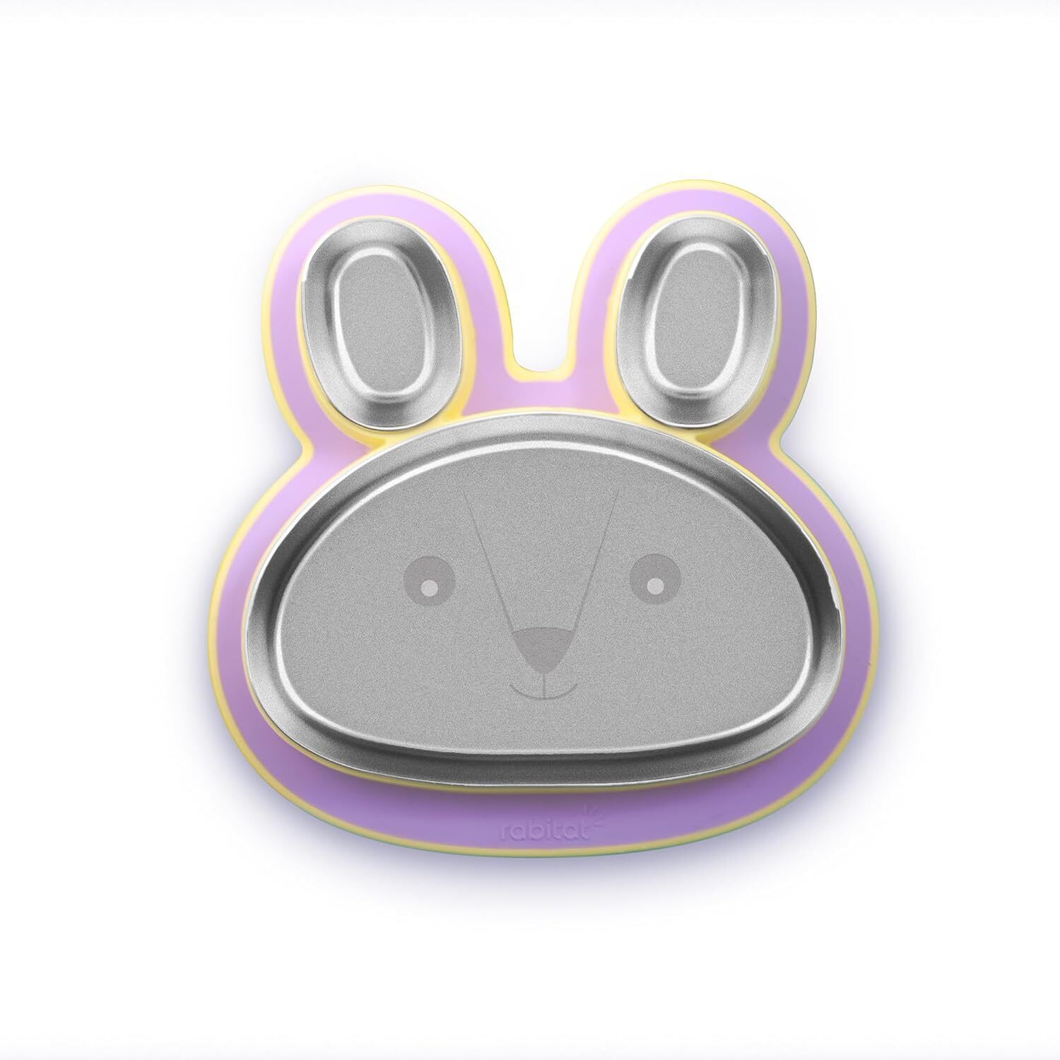 Purple Hoppy Playte 3 Sections Anti Skid Stainless Steel Plate for kids Dinner Plate-image-13