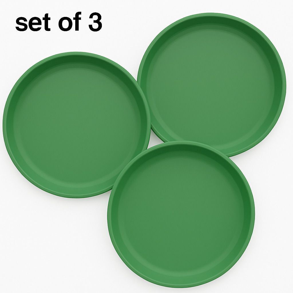 gepenterprises GULAAB' BY GPE Plastic Plate Round Full Plate Green Dinner Plate-picture-20