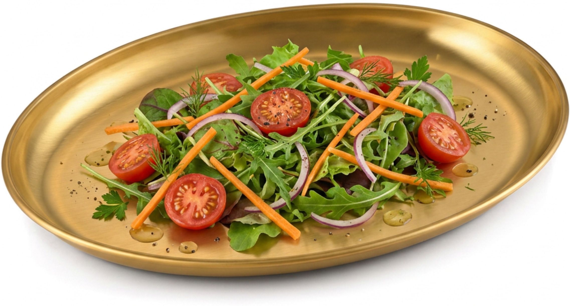 lexara Stainless steel Gold Oval Serving Dish for Salad Snacks & Food Presentation Tray Tray-picture-45