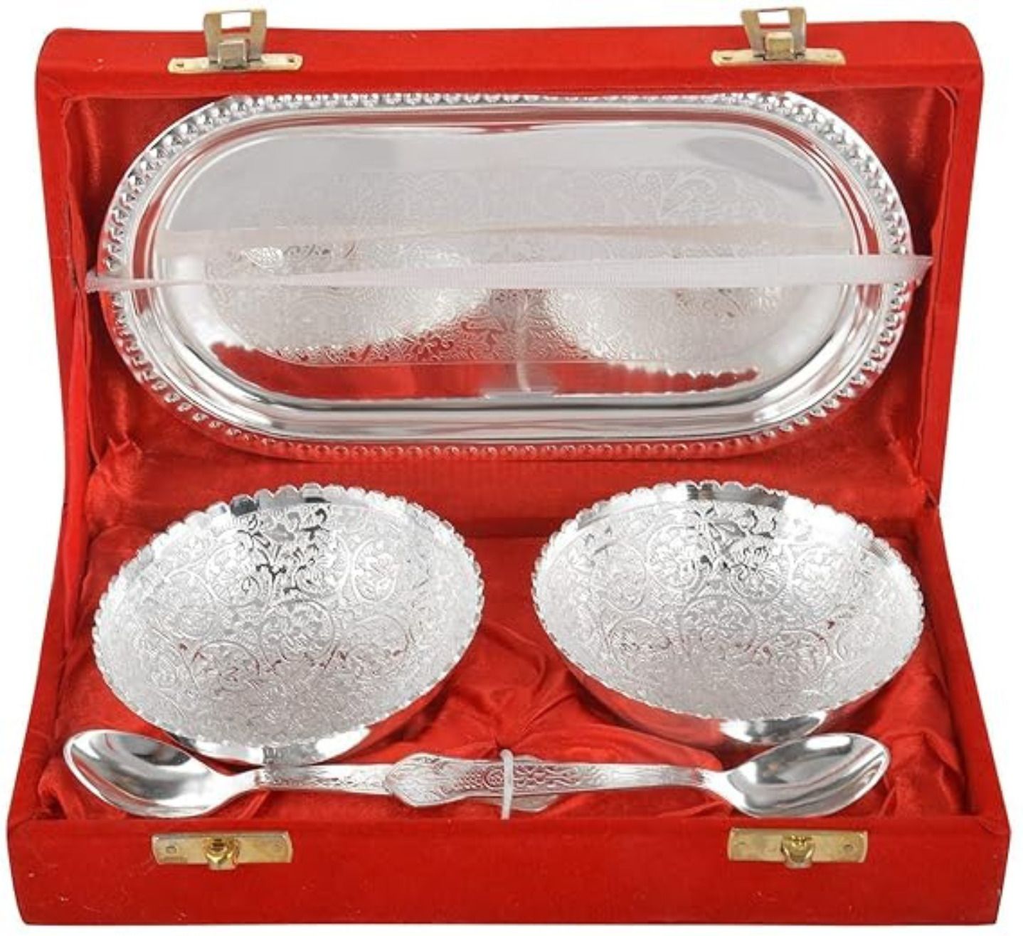 the healing store German Silver Plated Bowl Set Bowl Serving Set-picture-12