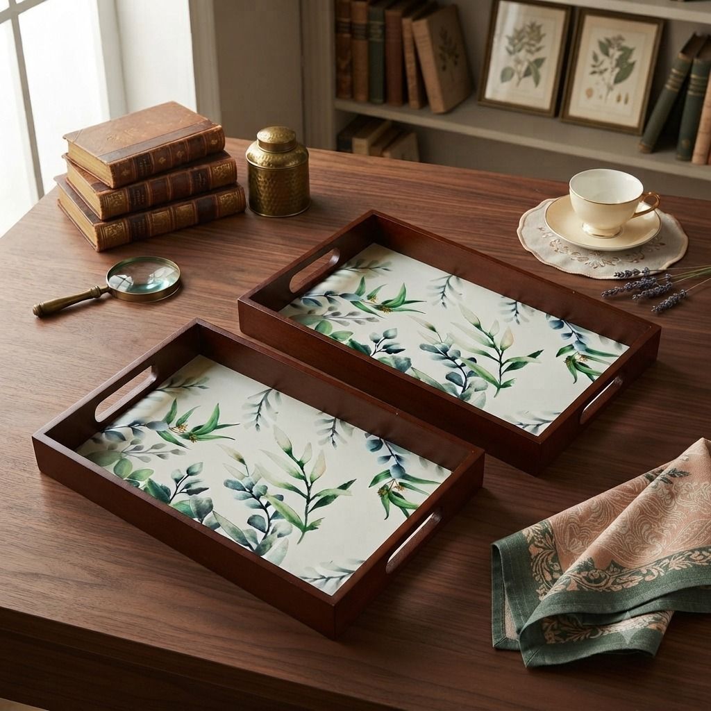 angira handicrafts Elegent Wooden serving tray AHS-2SER.TRAY36 Chip & Dip Tray-picture-28
