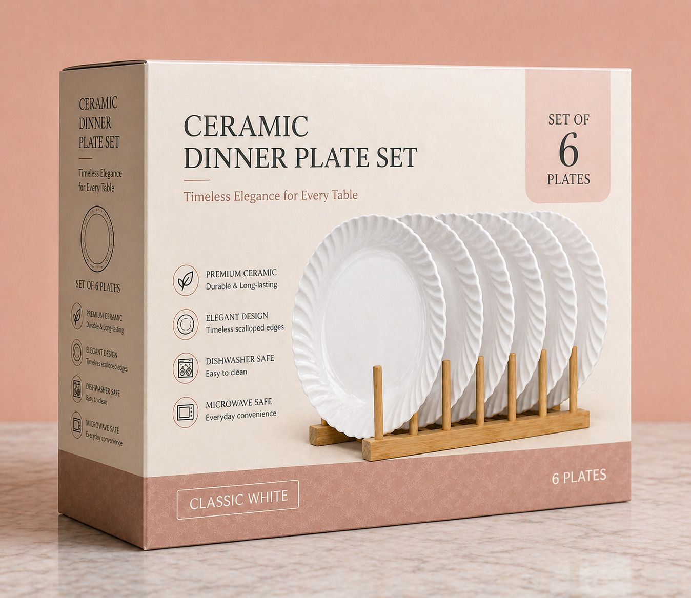 modern trades Premium Dinner Plate Set of 6 | Elegant Textured Design|Serving Plates Dinner Plate-picture-28