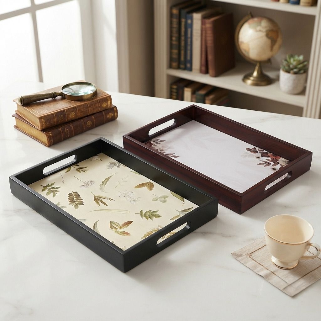 angira handicrafts Elegent Wooden serving tray AHS-4SER.TRAY02 Chip & Dip Tray-picture-41