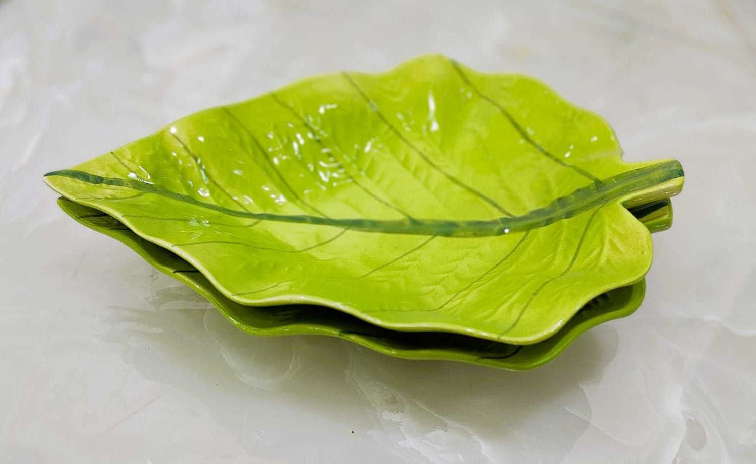 Pan Patta Leaf Shaped Serving Platter // Serving Snacks // 11 Inch Set Of 2 Sizzler Tray-image-45