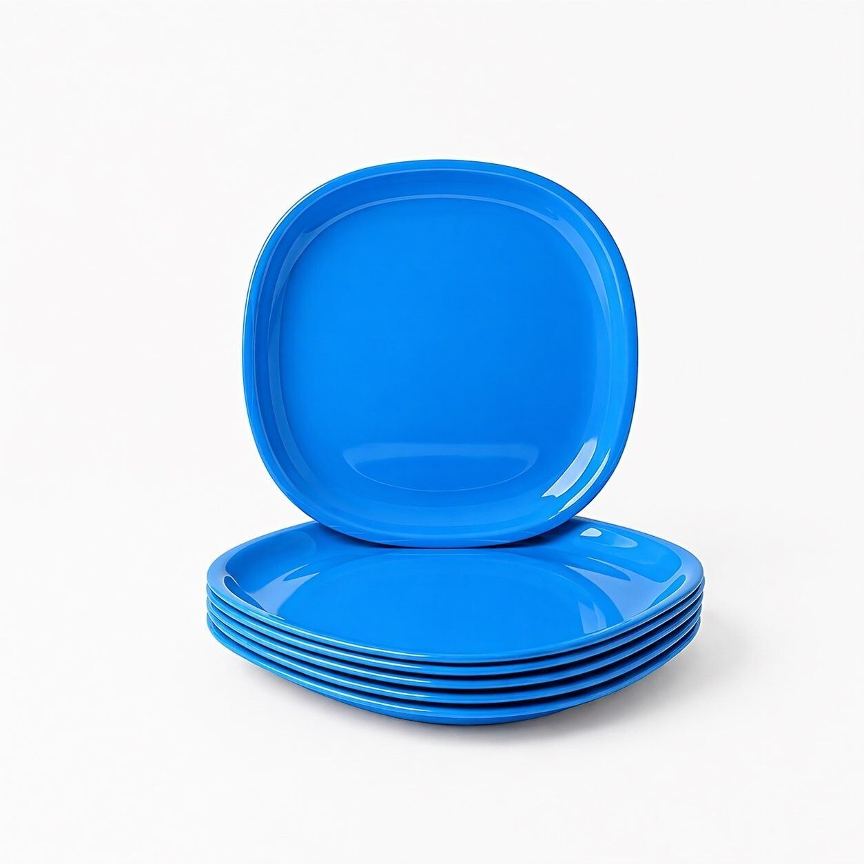 gepenterprises Blue 8 Inch Square Plastic Half Plate-picture-48