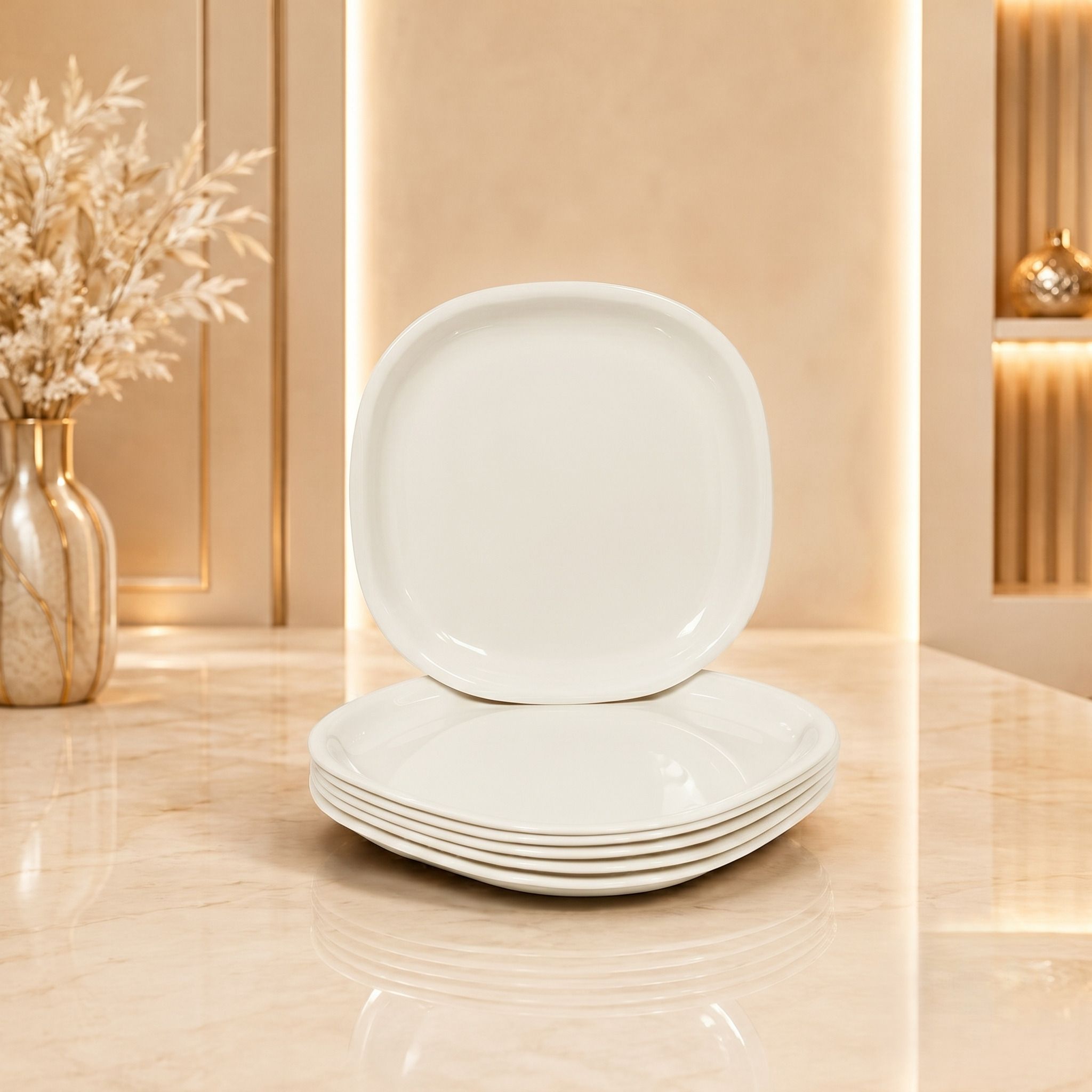 Plastic Serving Plate Square 8 Inch Food Grade Design Rice Plates-image-1