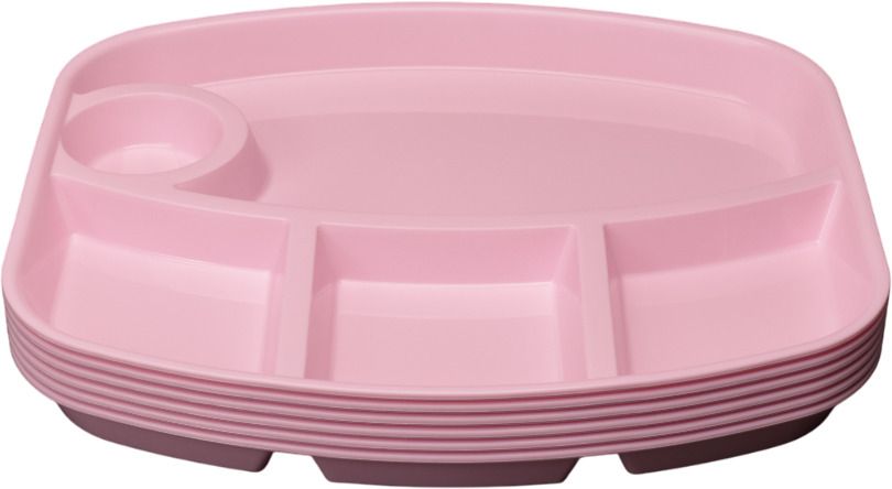 Pink Compartment Sectioned Plate
